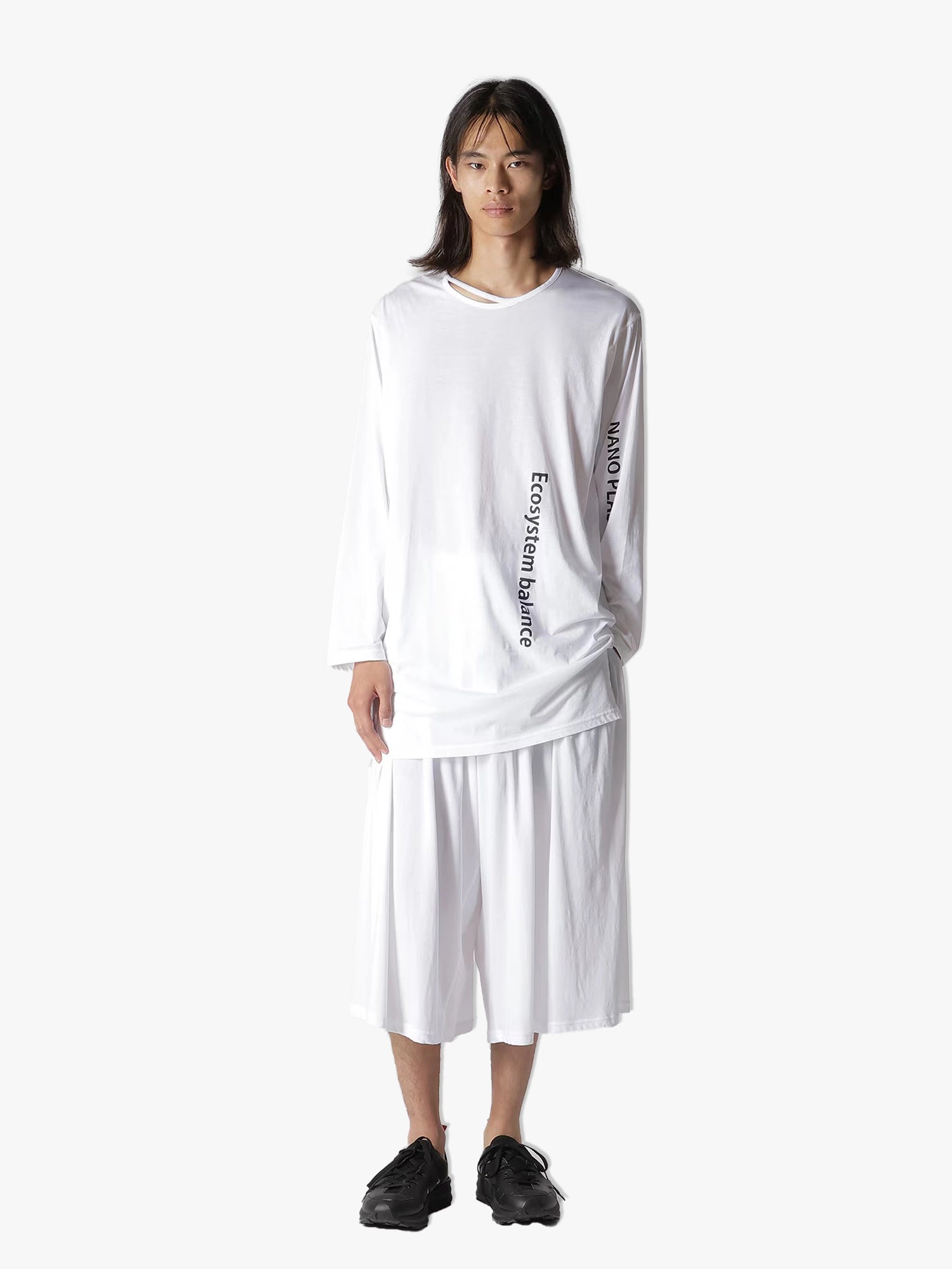 110/2 Cotton PS LS Top - White