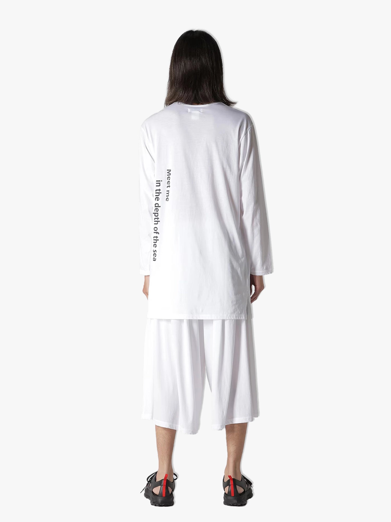 110/2 Cotton PS LS Top - White