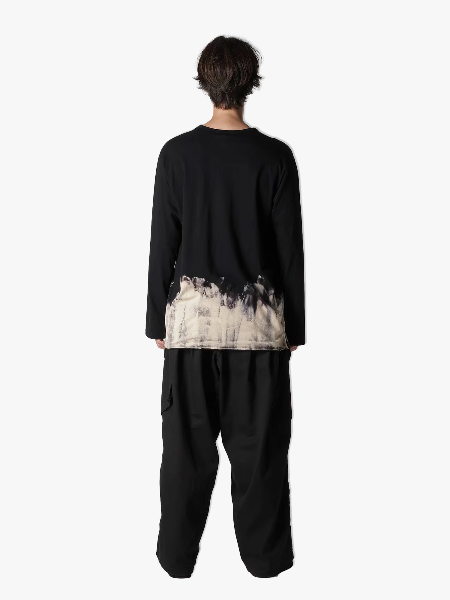 30/- Discharged Combed LS Top - Black