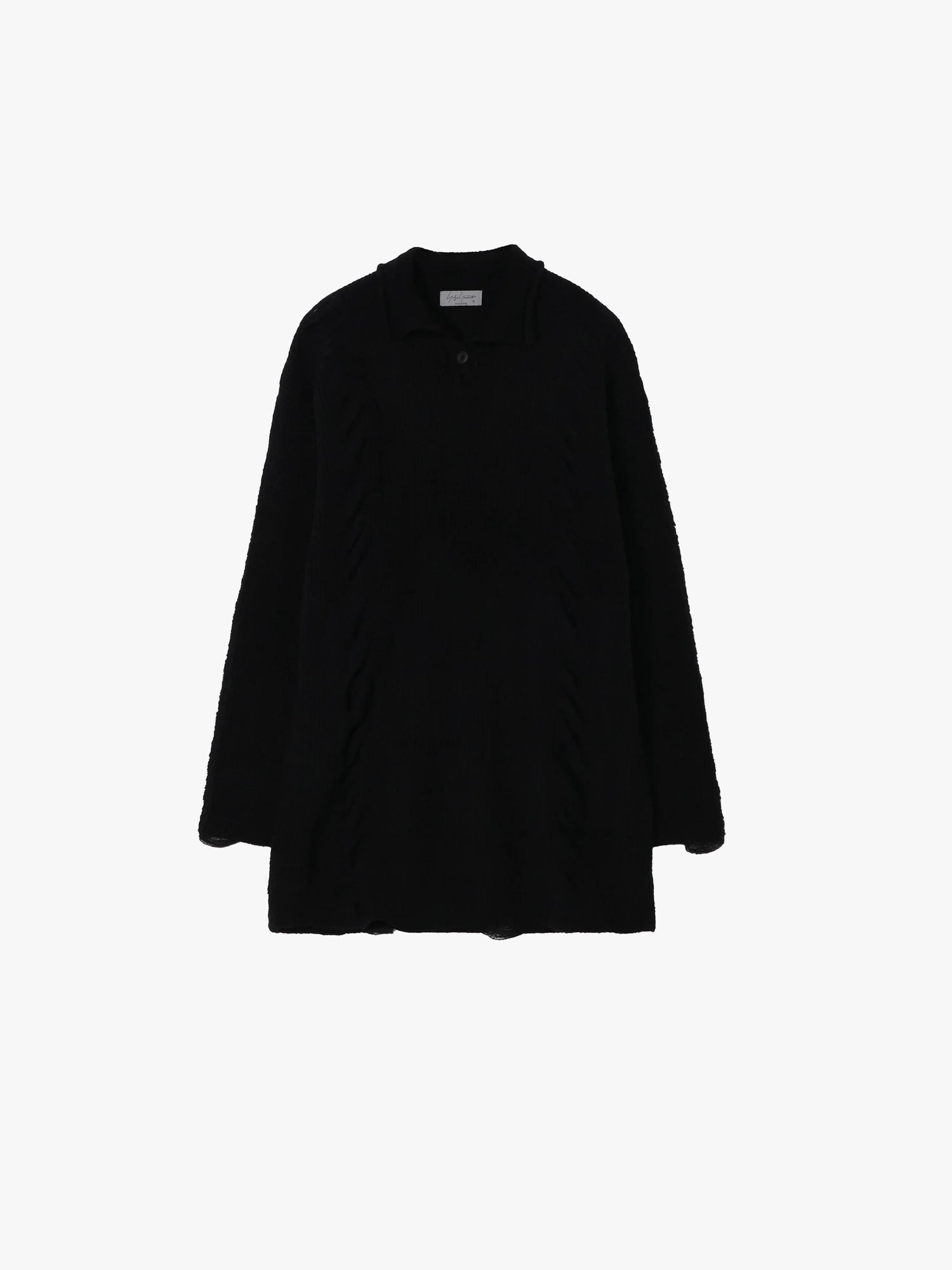 7G3P Half Cardi One Button Knit - Black