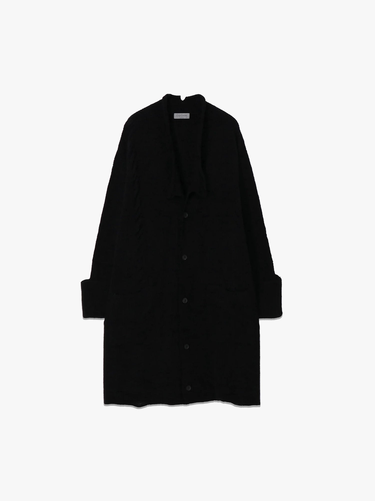 7G3P Half Crushed Long Cardi - Black