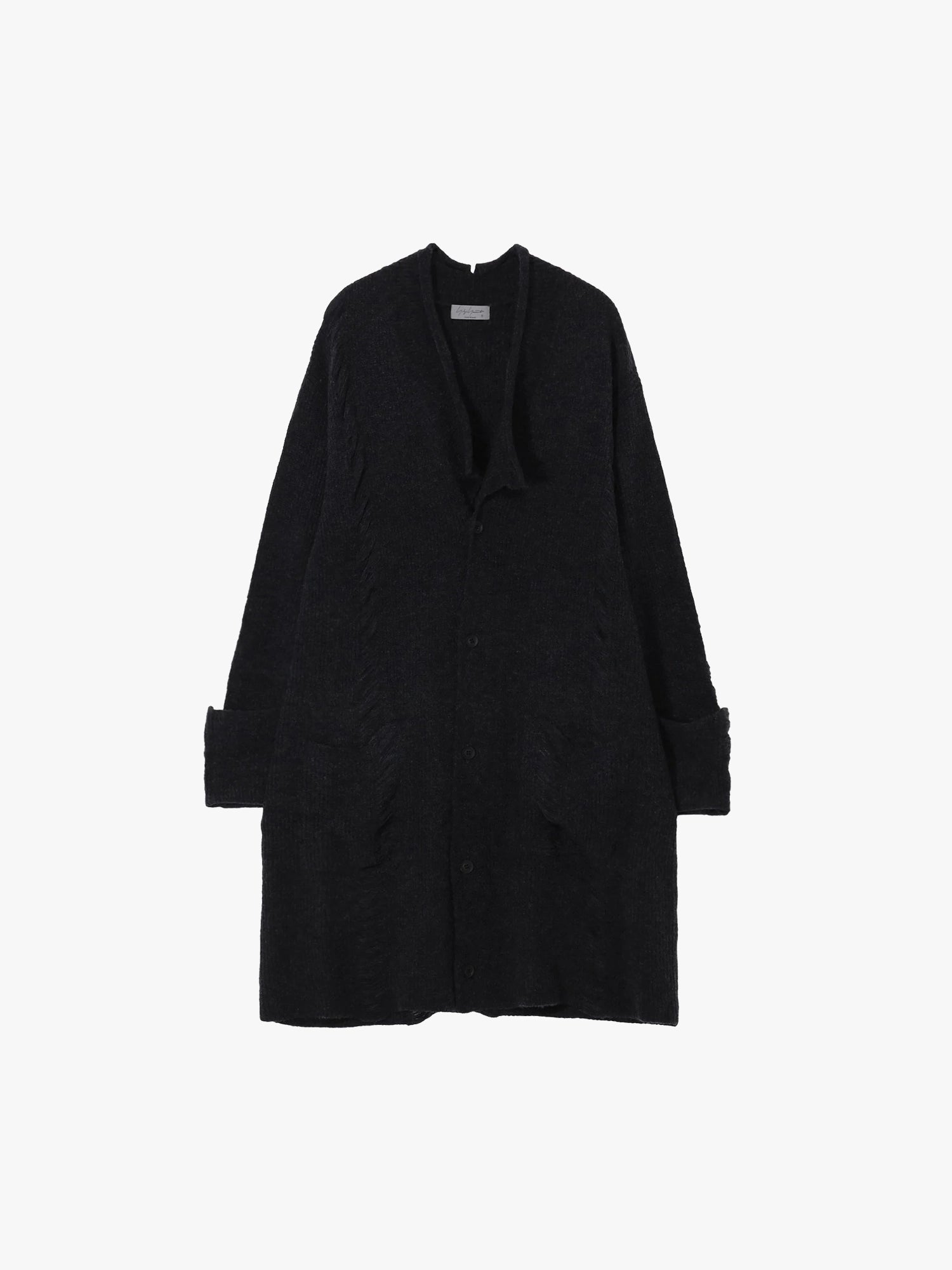 7G3P Half Crushed Long Cardi - Charcoal