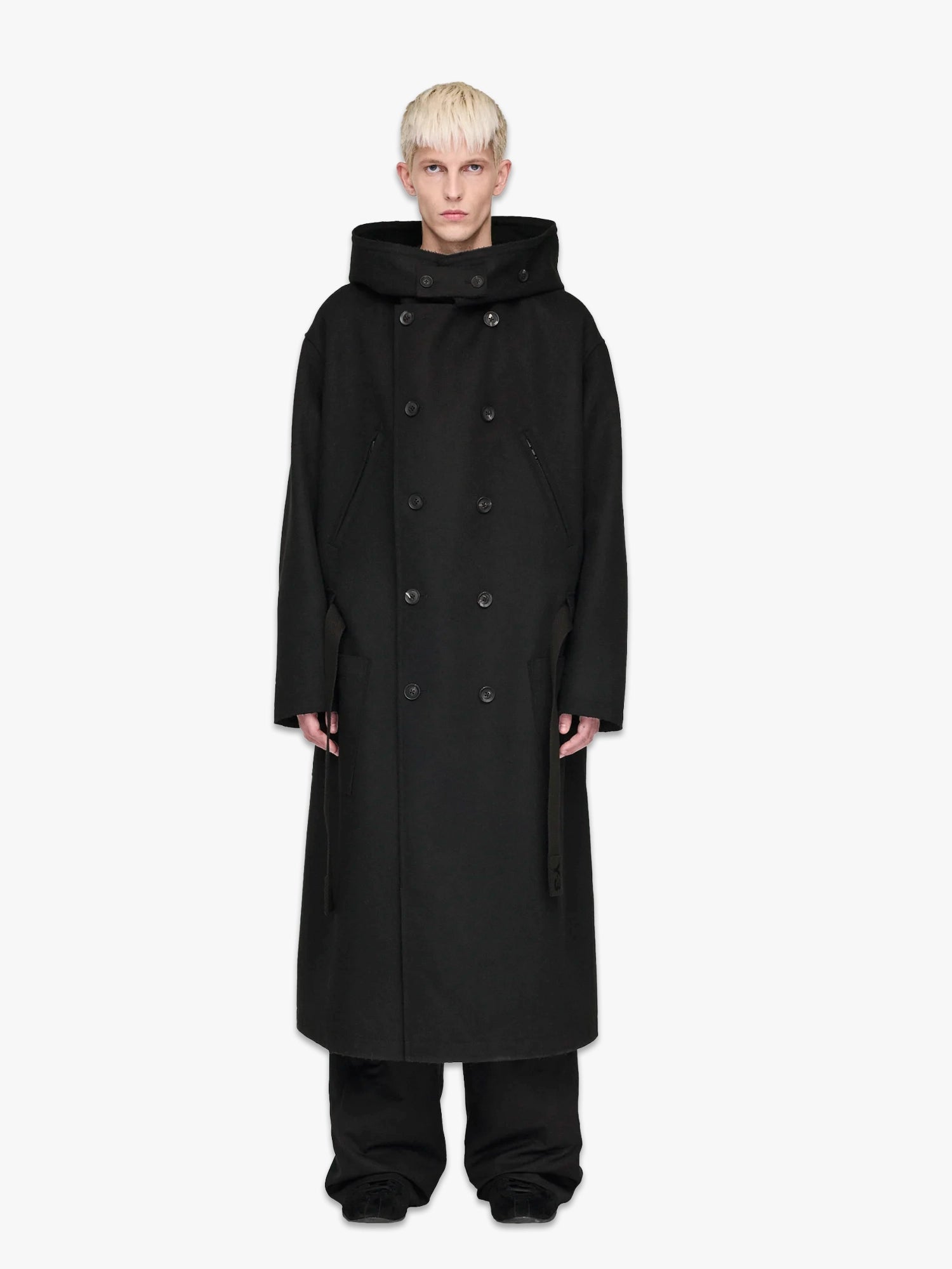 Bonded Melton Coat - Black