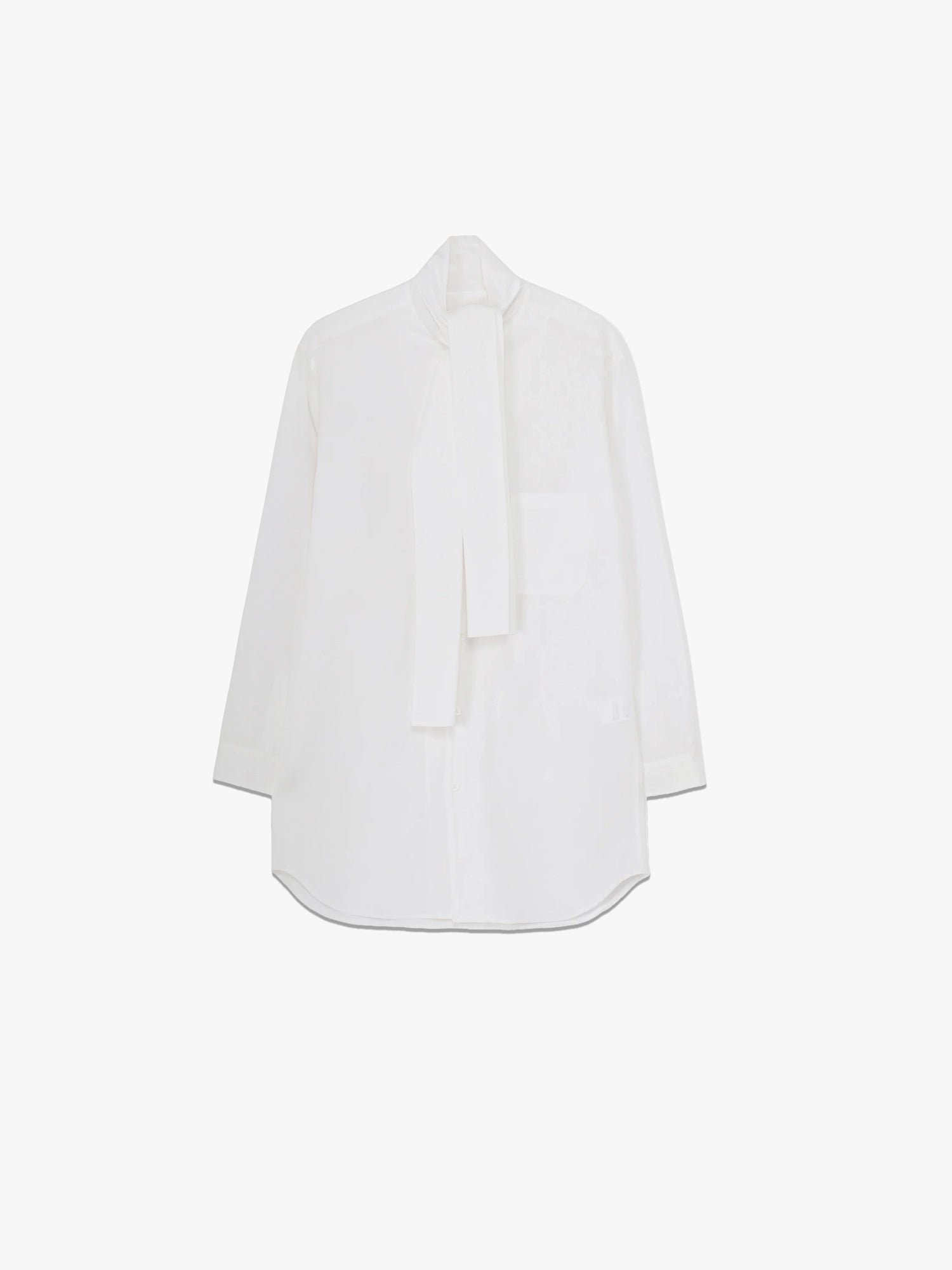 Broad Scarf Collar Blouse - White