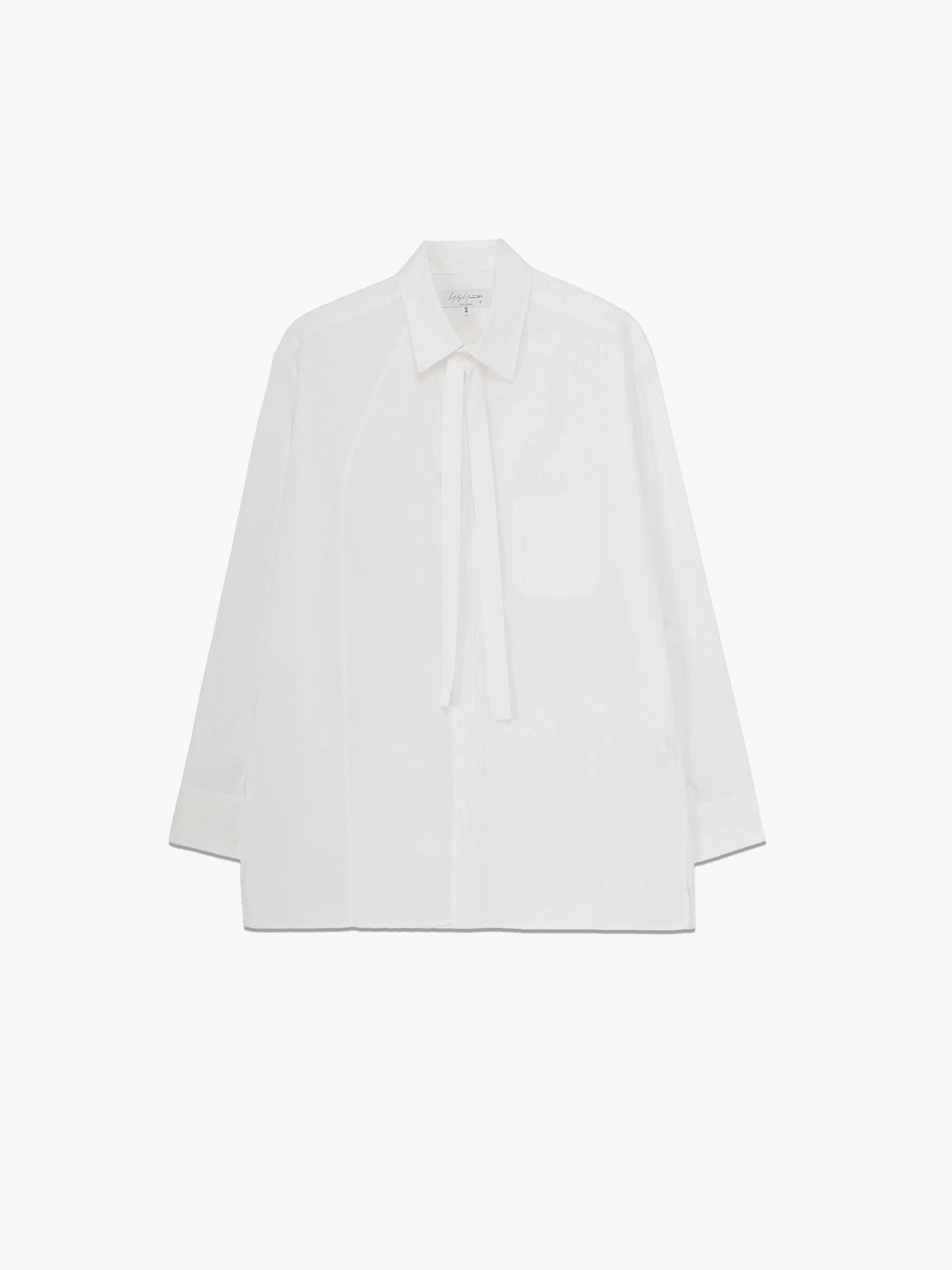 Broad Switching Blouse With Bowtie - White