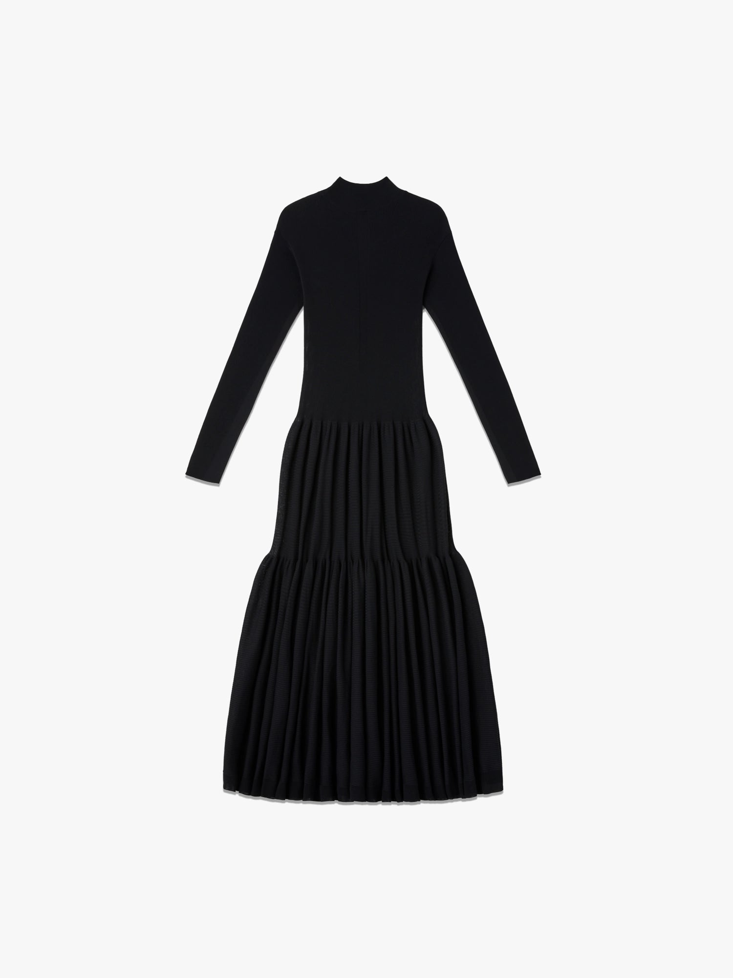 Cascade Mock Neck LS Dress - Black