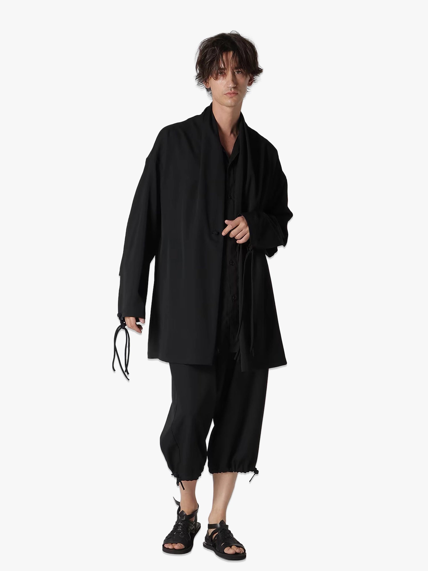 Cellulose Lawn Open Shoulder Blouse - Black