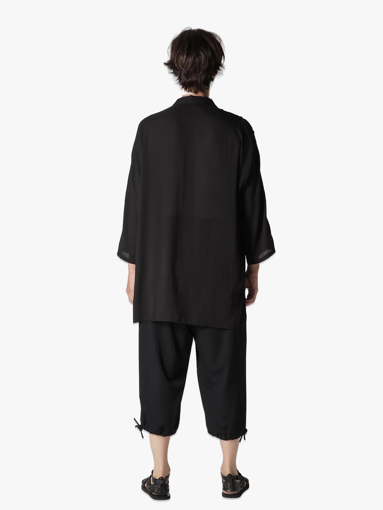 Cellulose Lawn Open Shoulder Blouse - Black