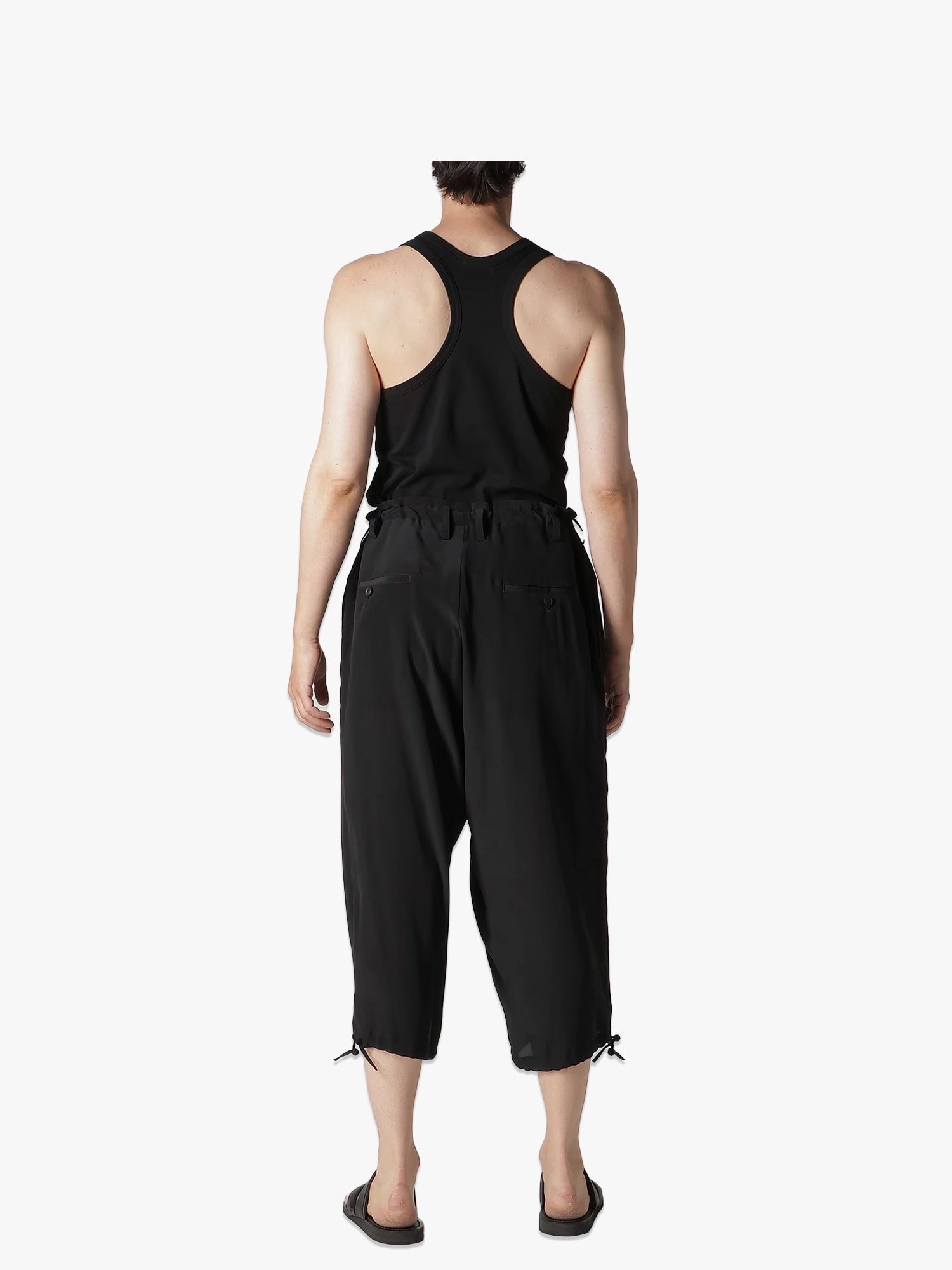 Crepe de Chine China String Pants - Black
