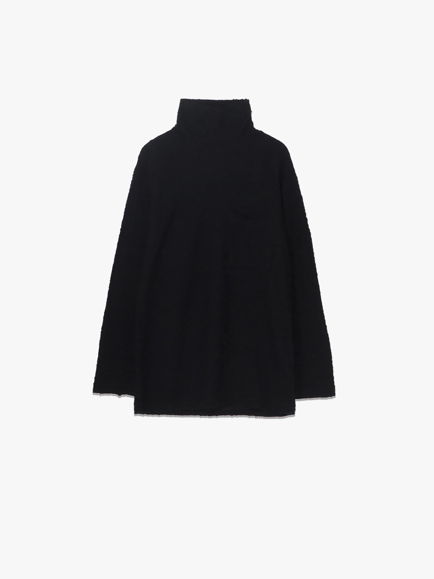 Double Jacquard High Neck Pullover - Black