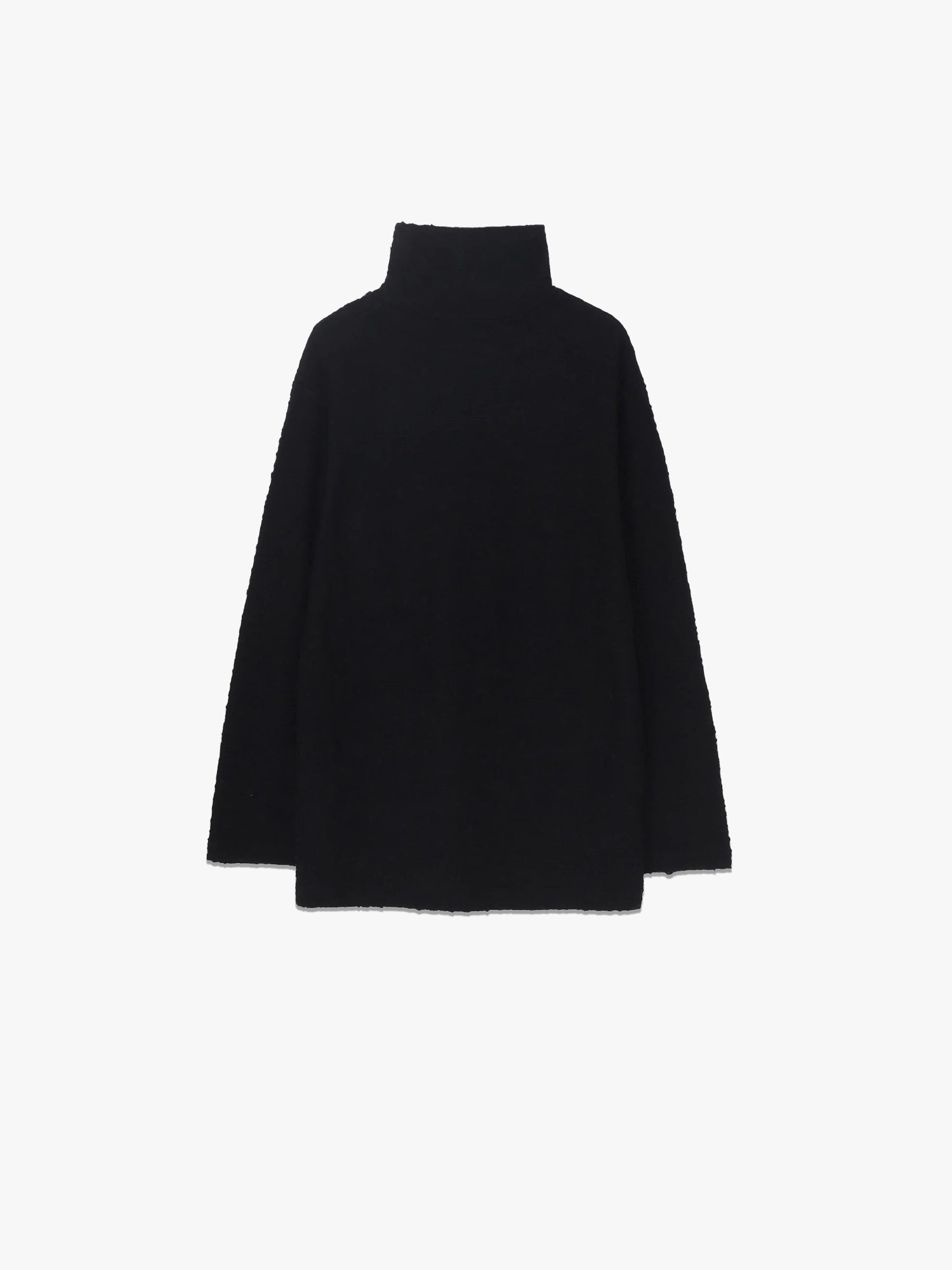 Double Jacquard High Neck Pullover - Black