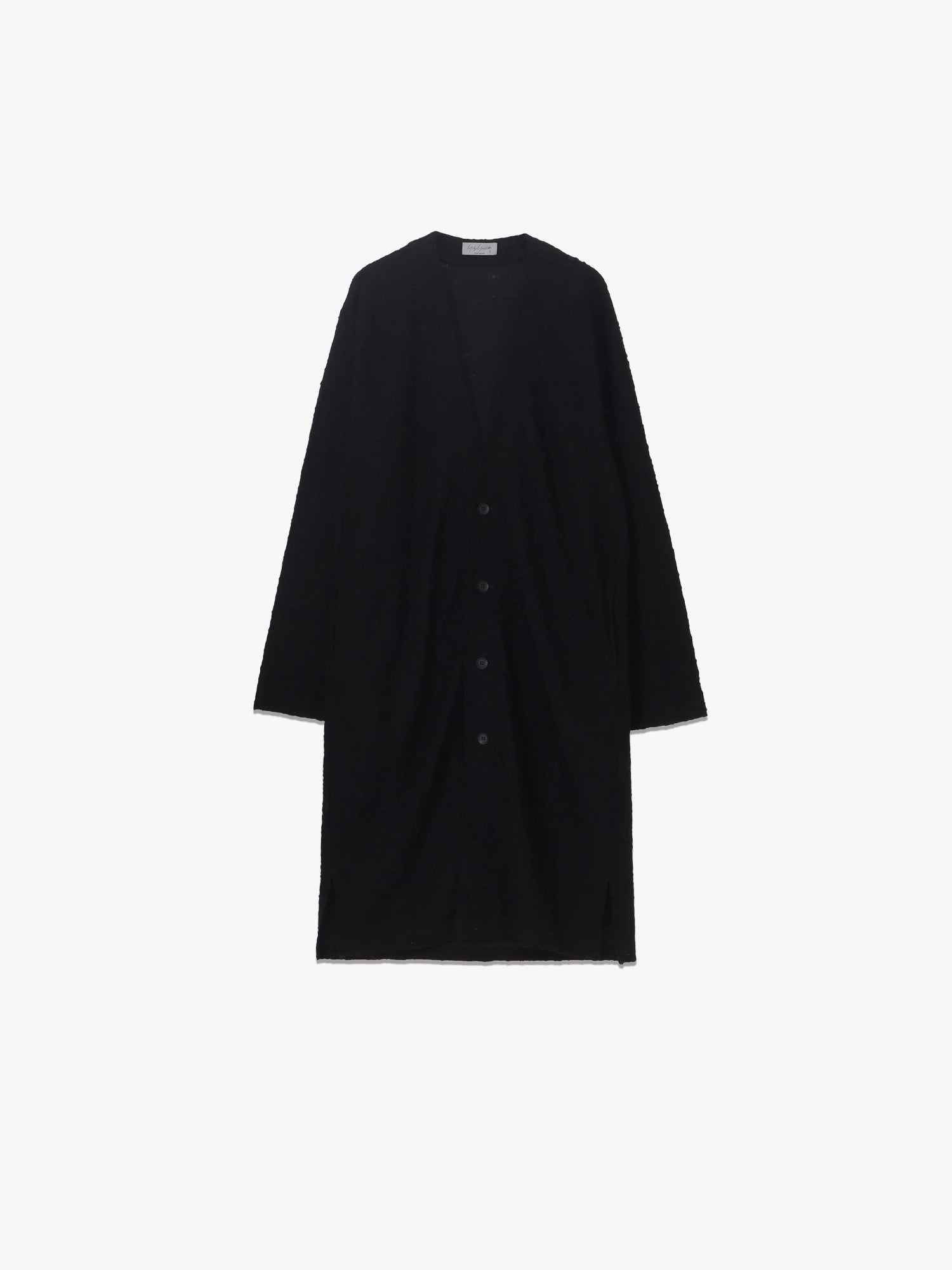 Double Jacquard Long Cardi - Black