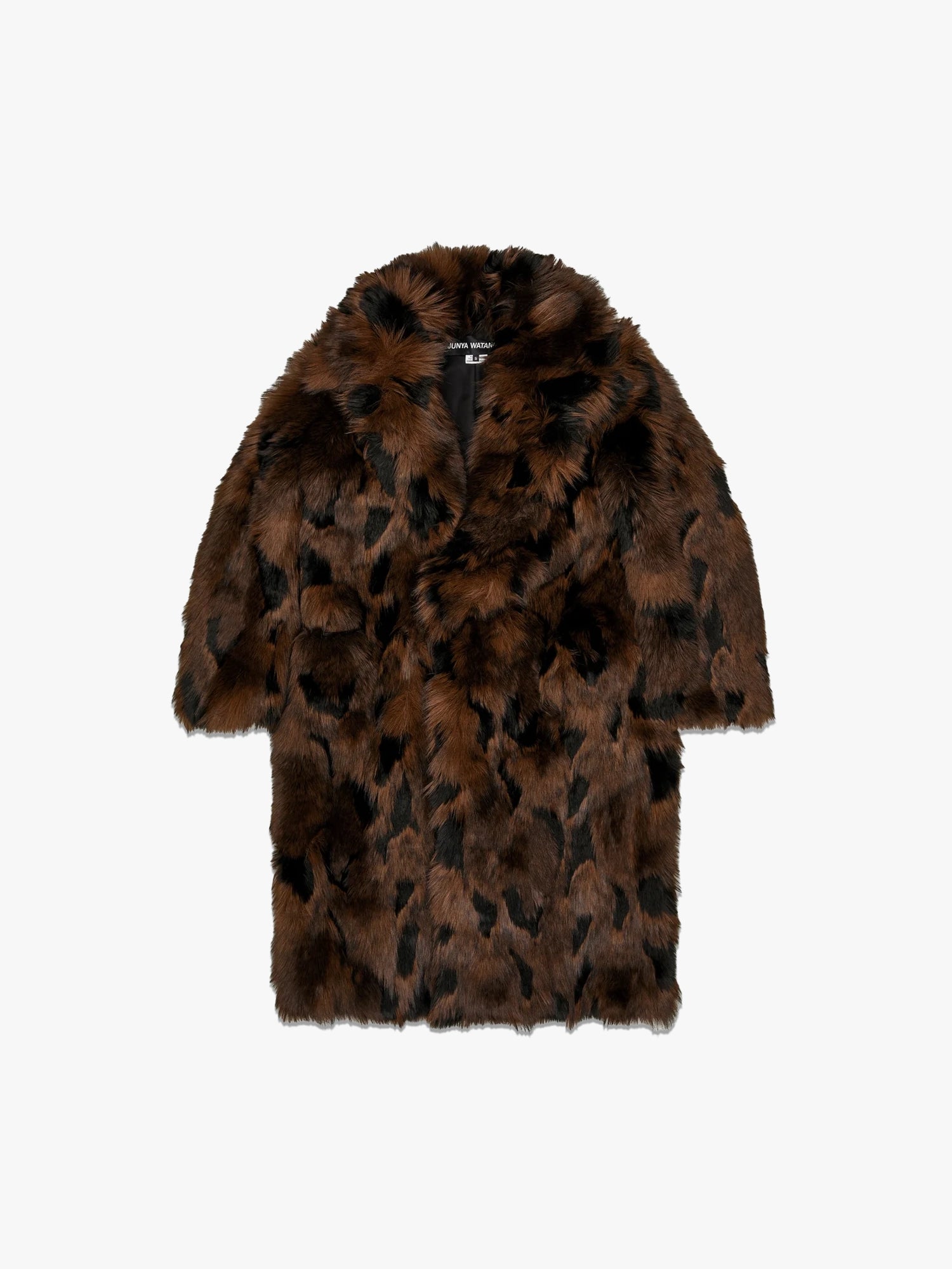 Faux Fur Coat - Black/Brown
