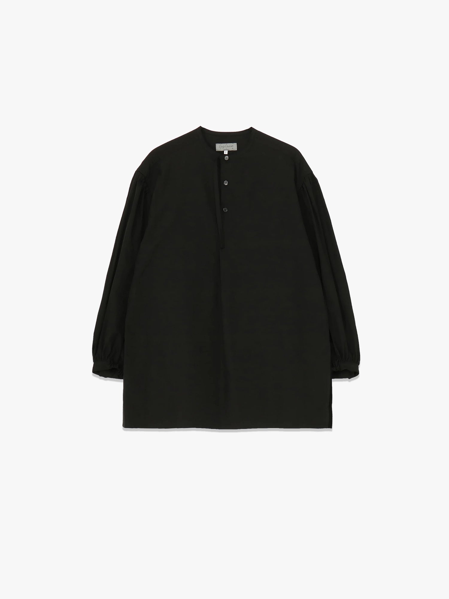 Gathered Sleeve Blouse - Black