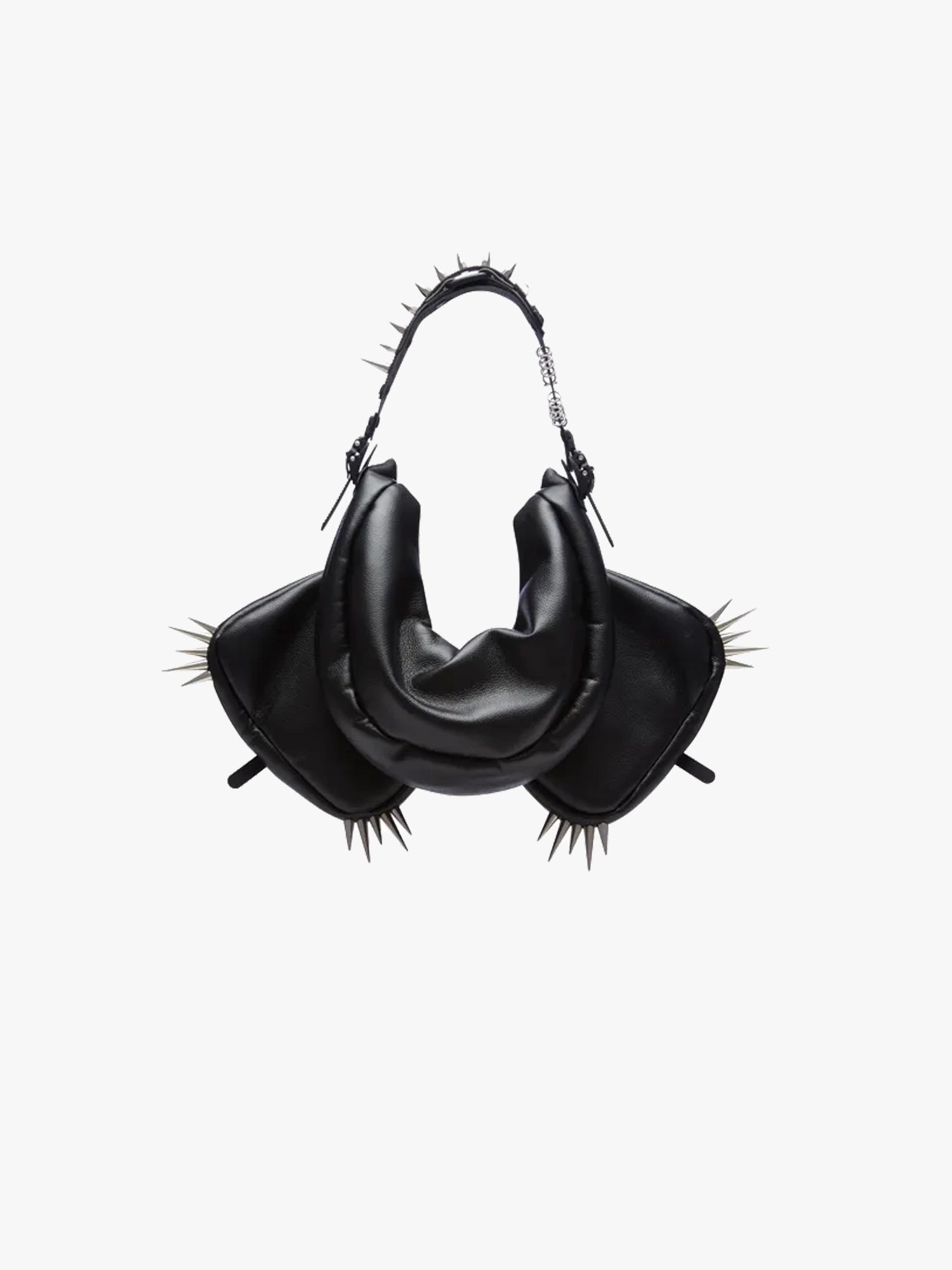 HM2 Small Spikes Half Moon Bag - Black/Black Matt