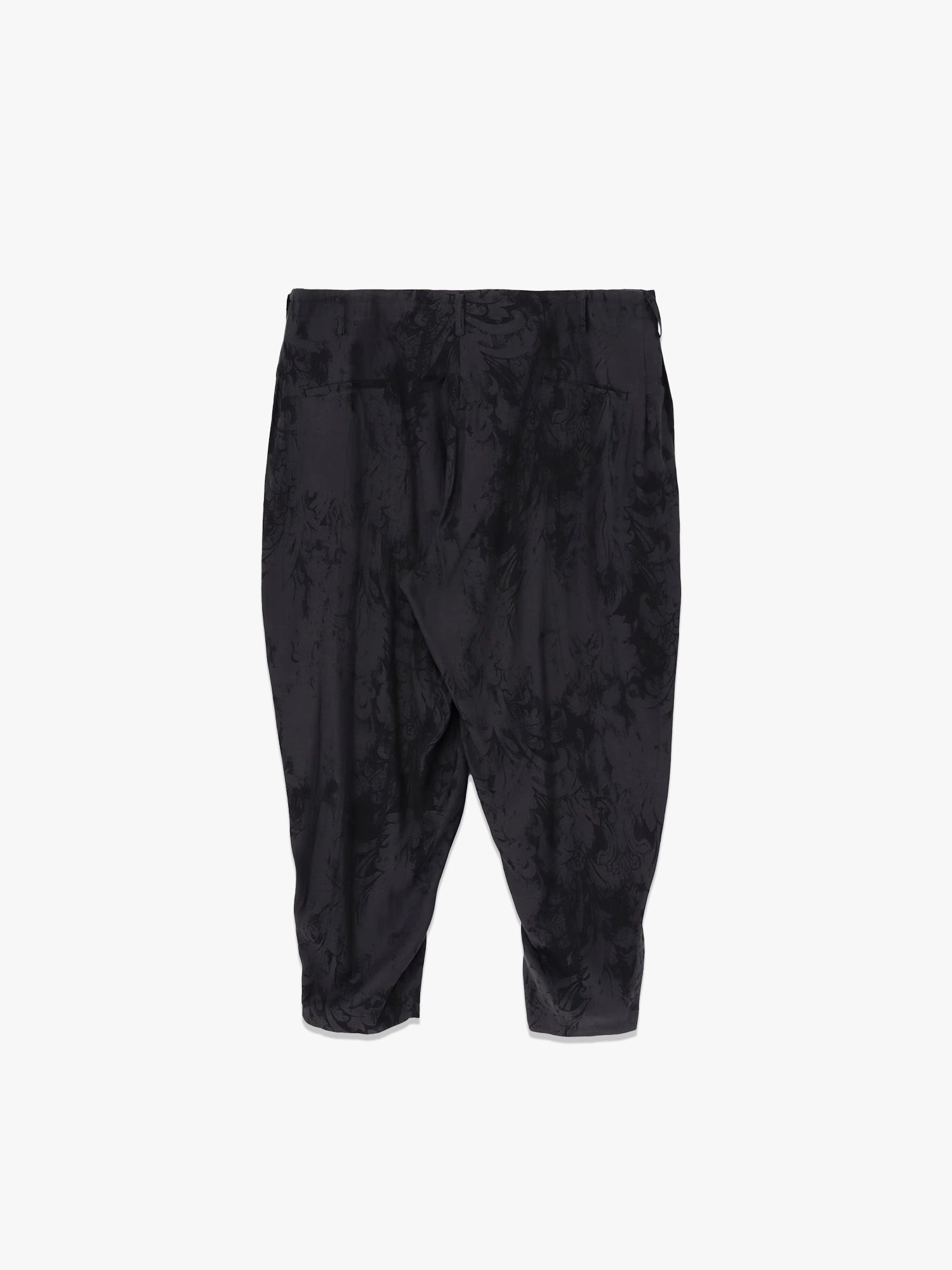 Jacquard Pattern Draped Pants - Black