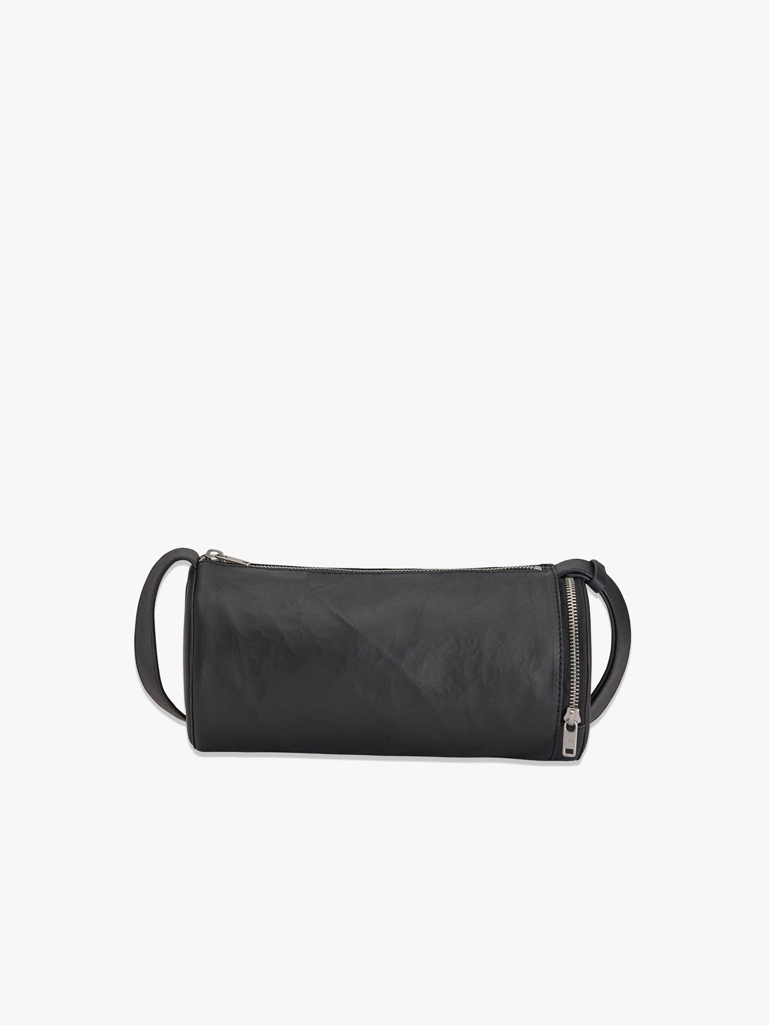 Leather Barrel Bag - Black