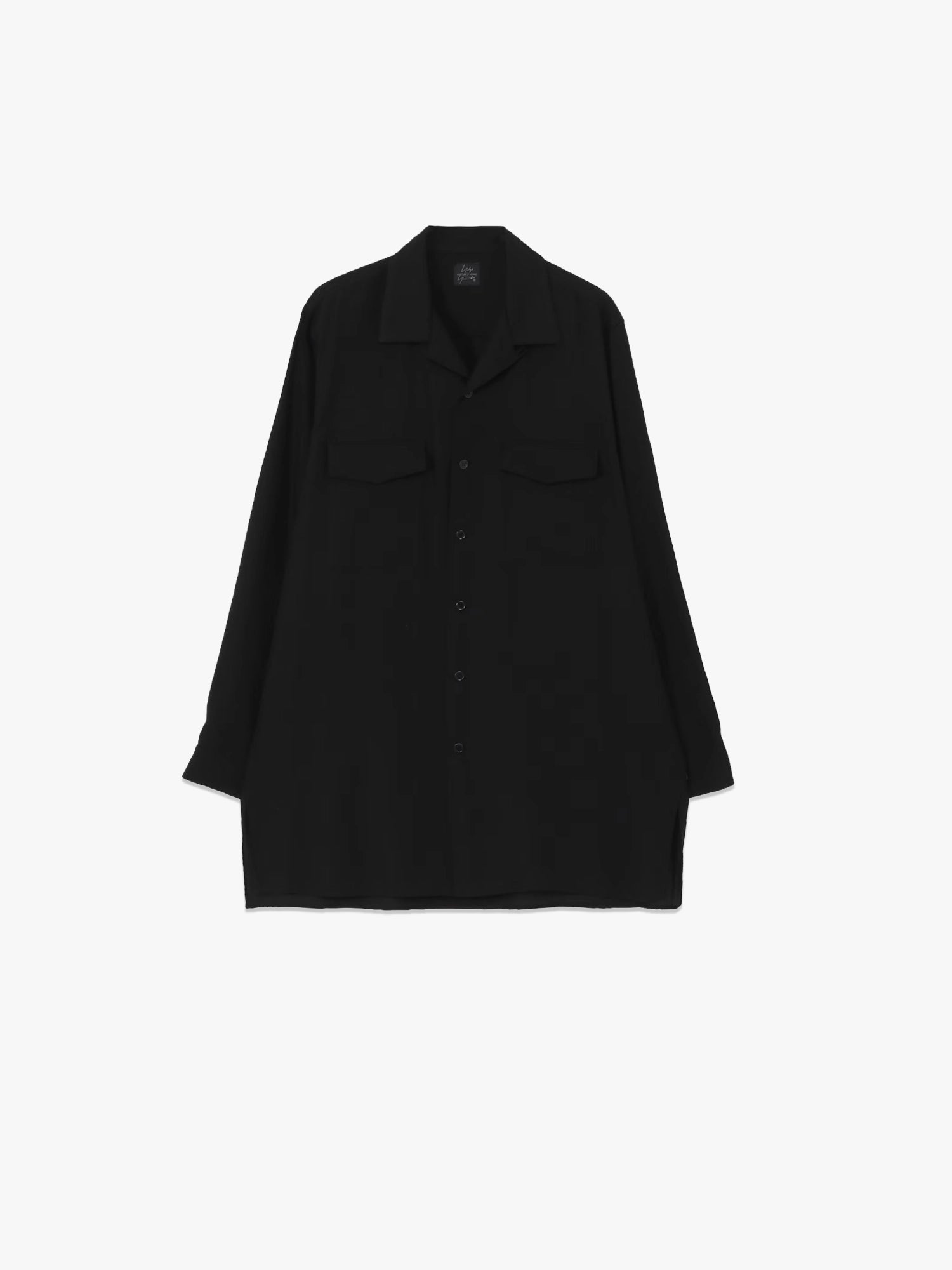 Open Collar Shirt - Black