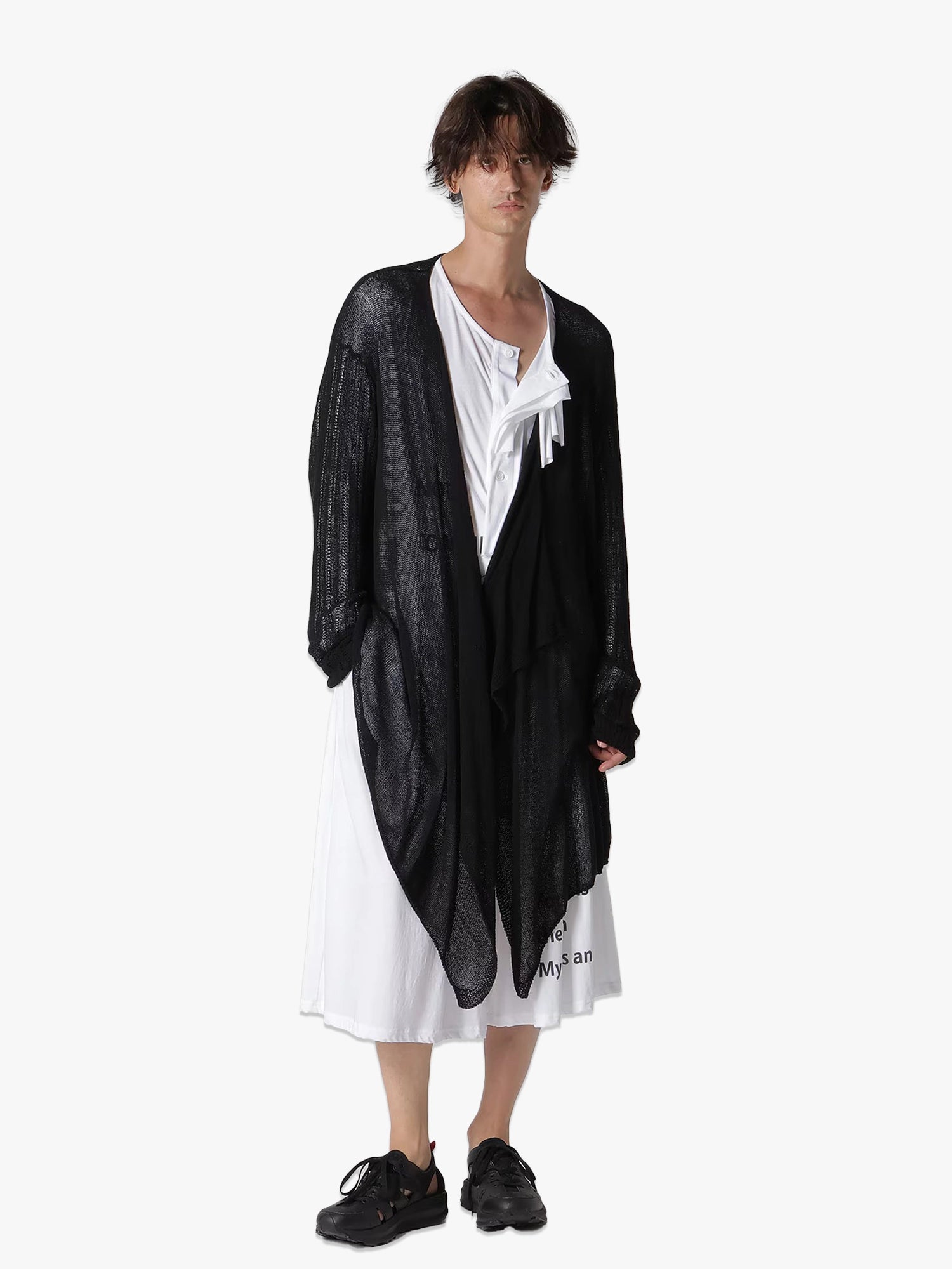 PS + Post Stitch Drape Cardigan - Black