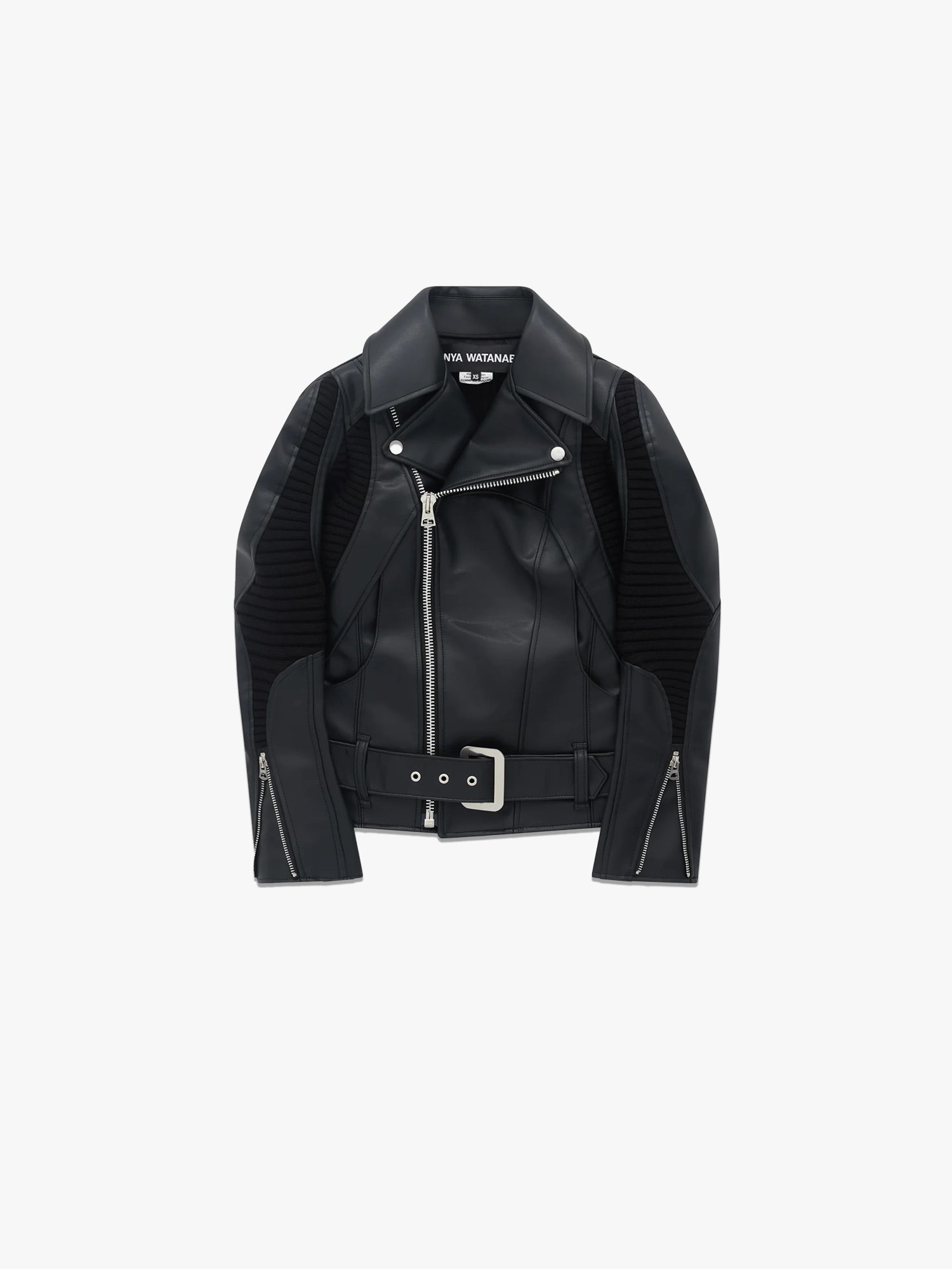 Panelled Biker Jacket - Black