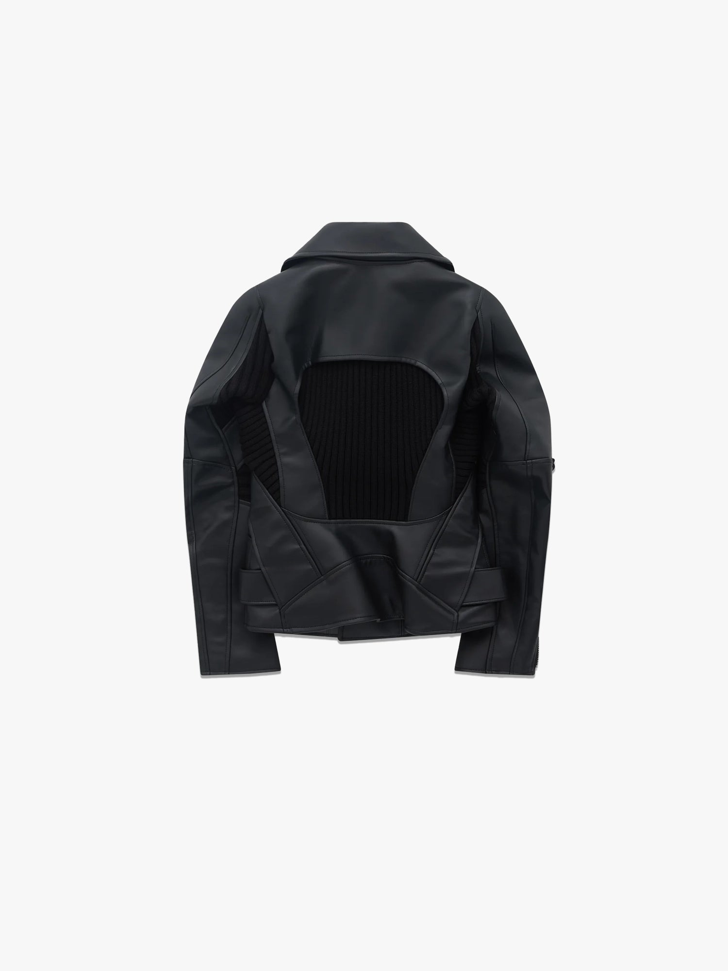 Panelled Biker Jacket - Black