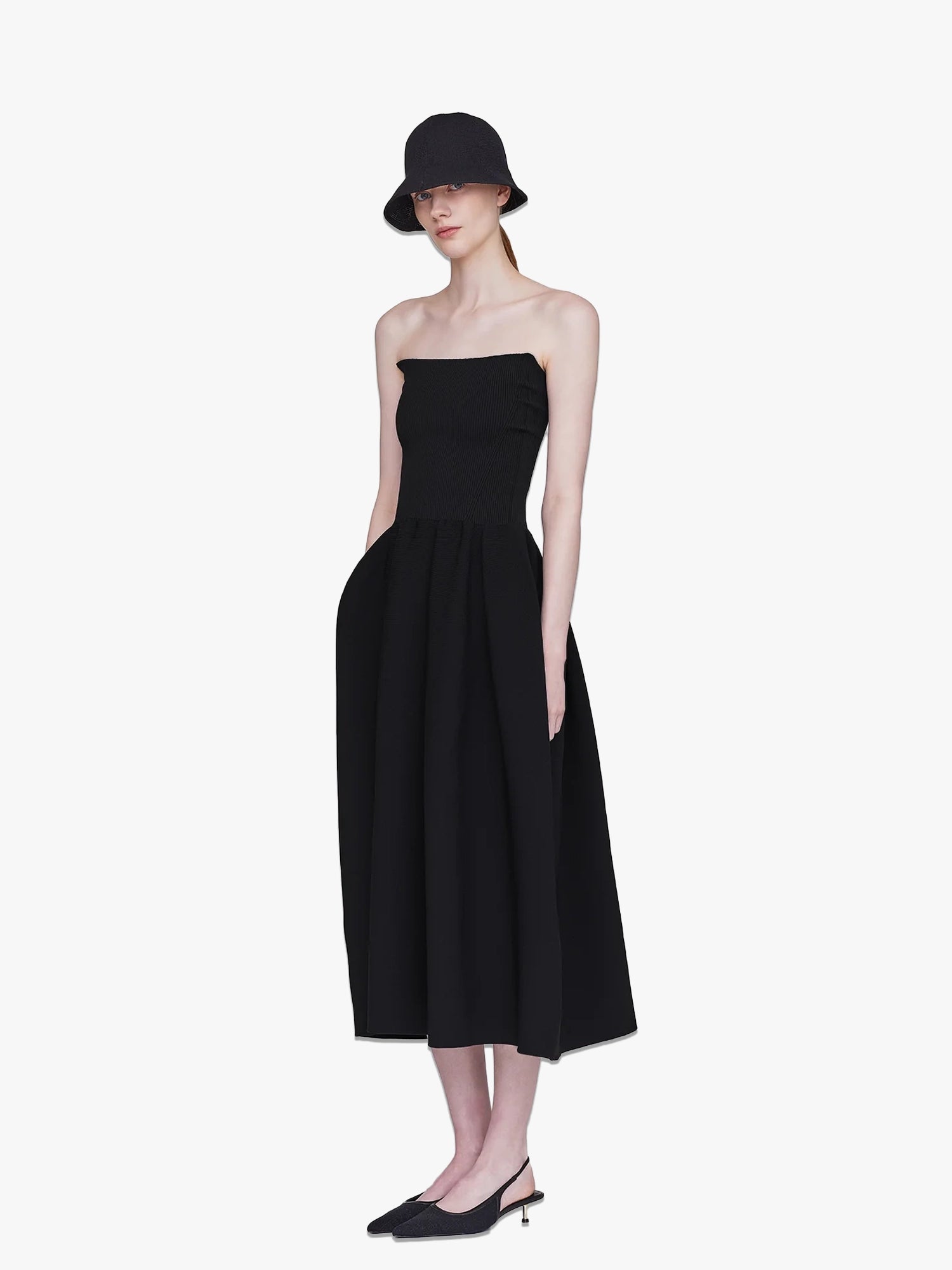 Pottery HS Strapless Dress - Black