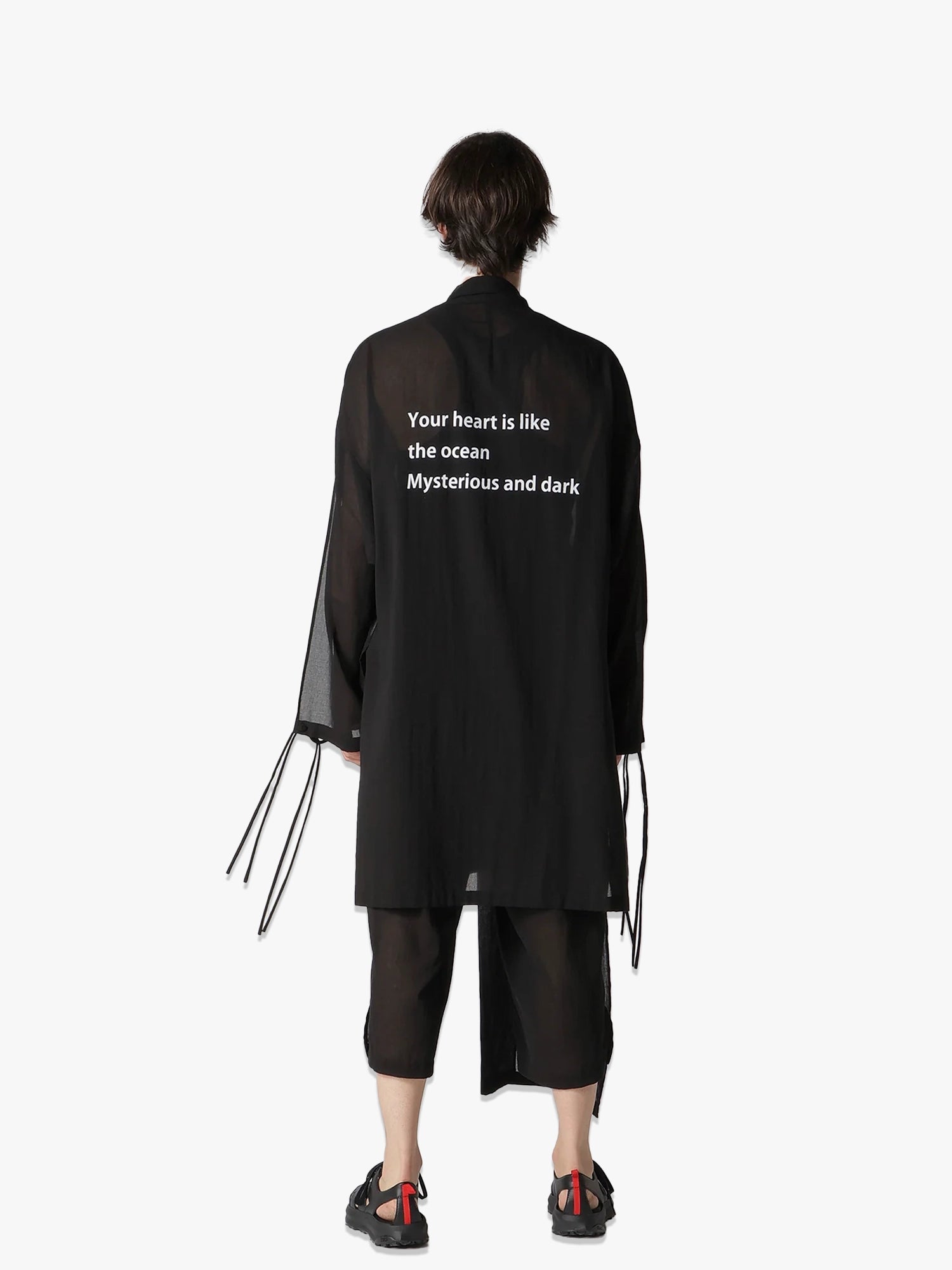 Printed Scarf Message Jacket - Black