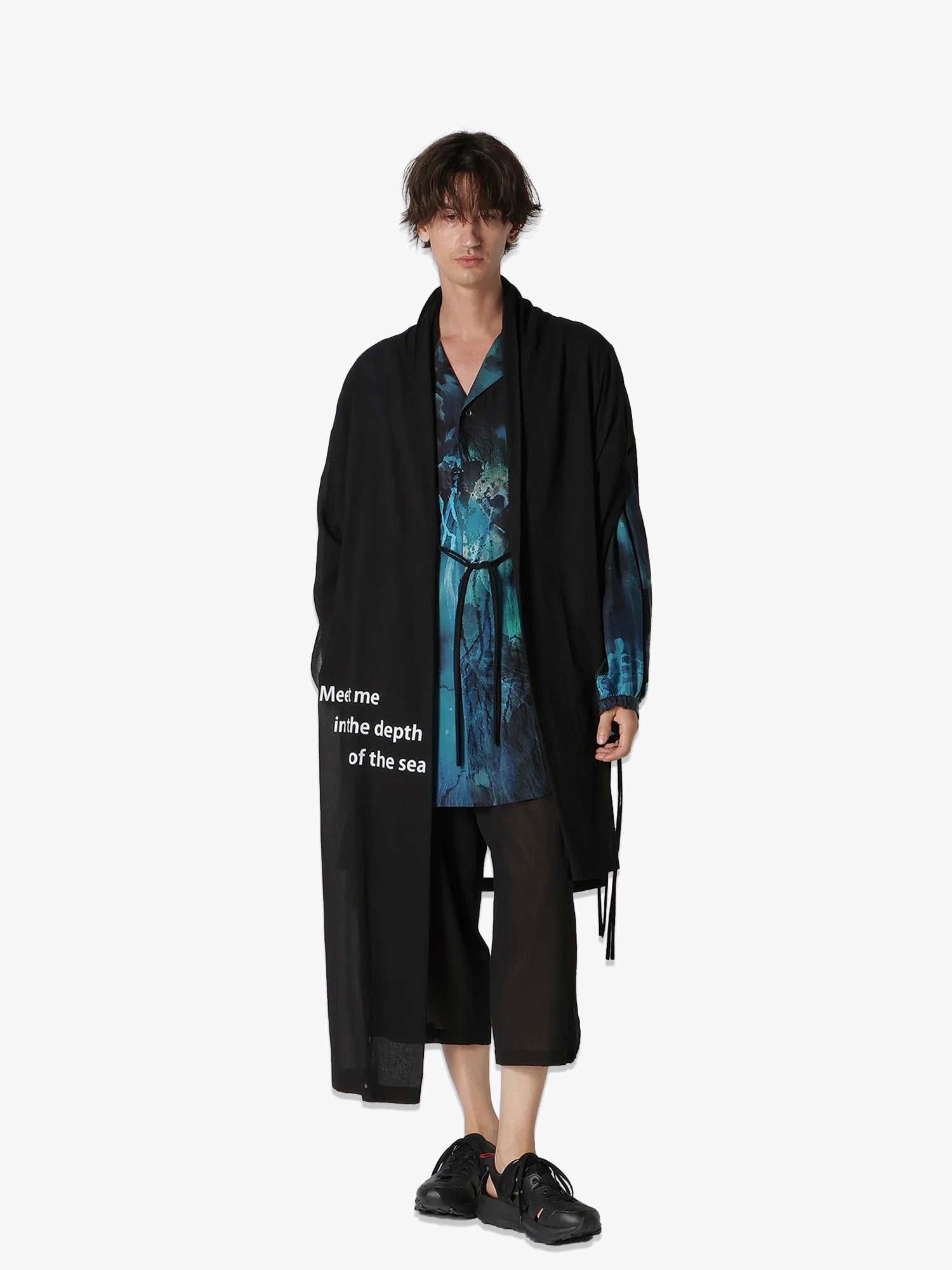 Printed Scarf Message Jacket - Black