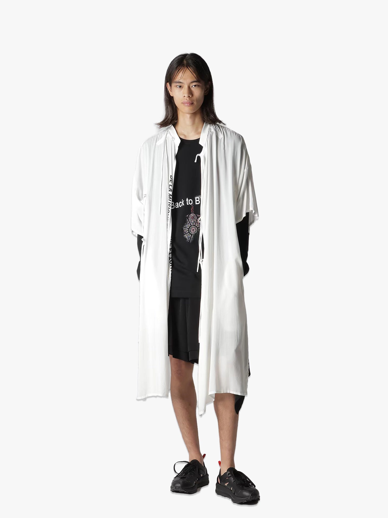 RY Printed Message China Dress - White