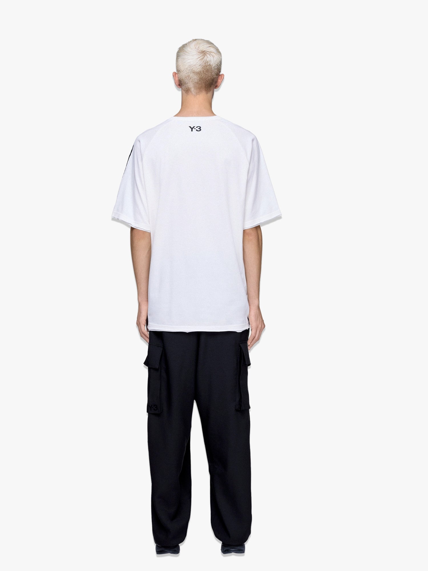 Raw Edge 3 Stripes SS Tee - White
