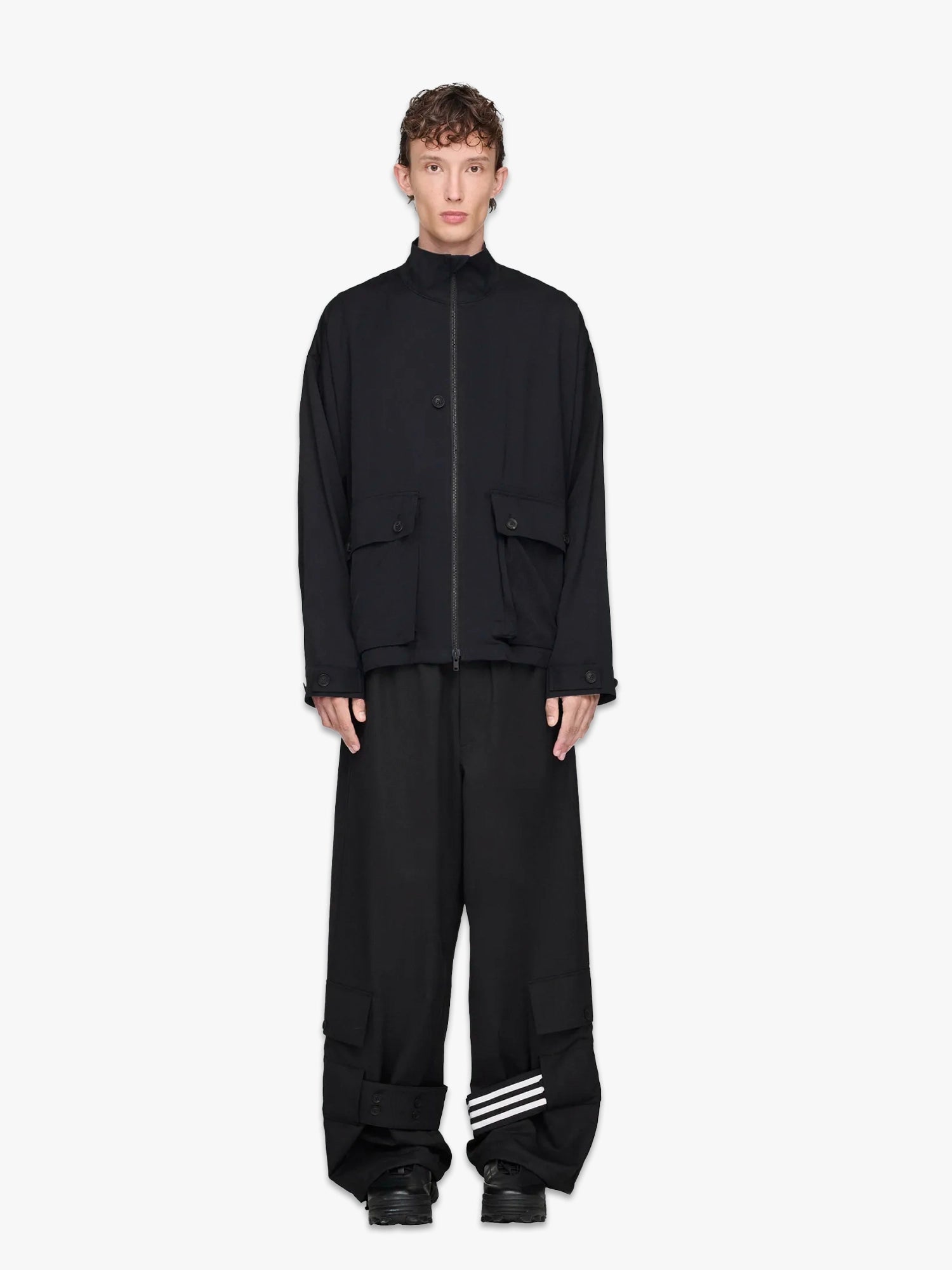 Refined Wool Cargo Tracksuit Pants - Black