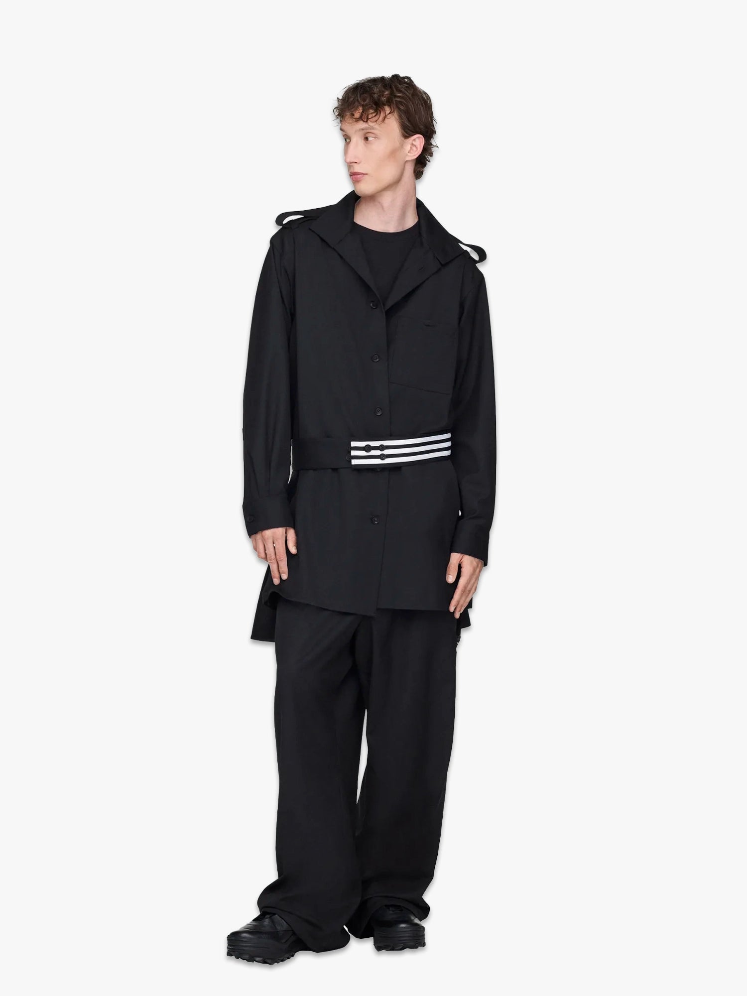 Refined Wool Overshirt - Black