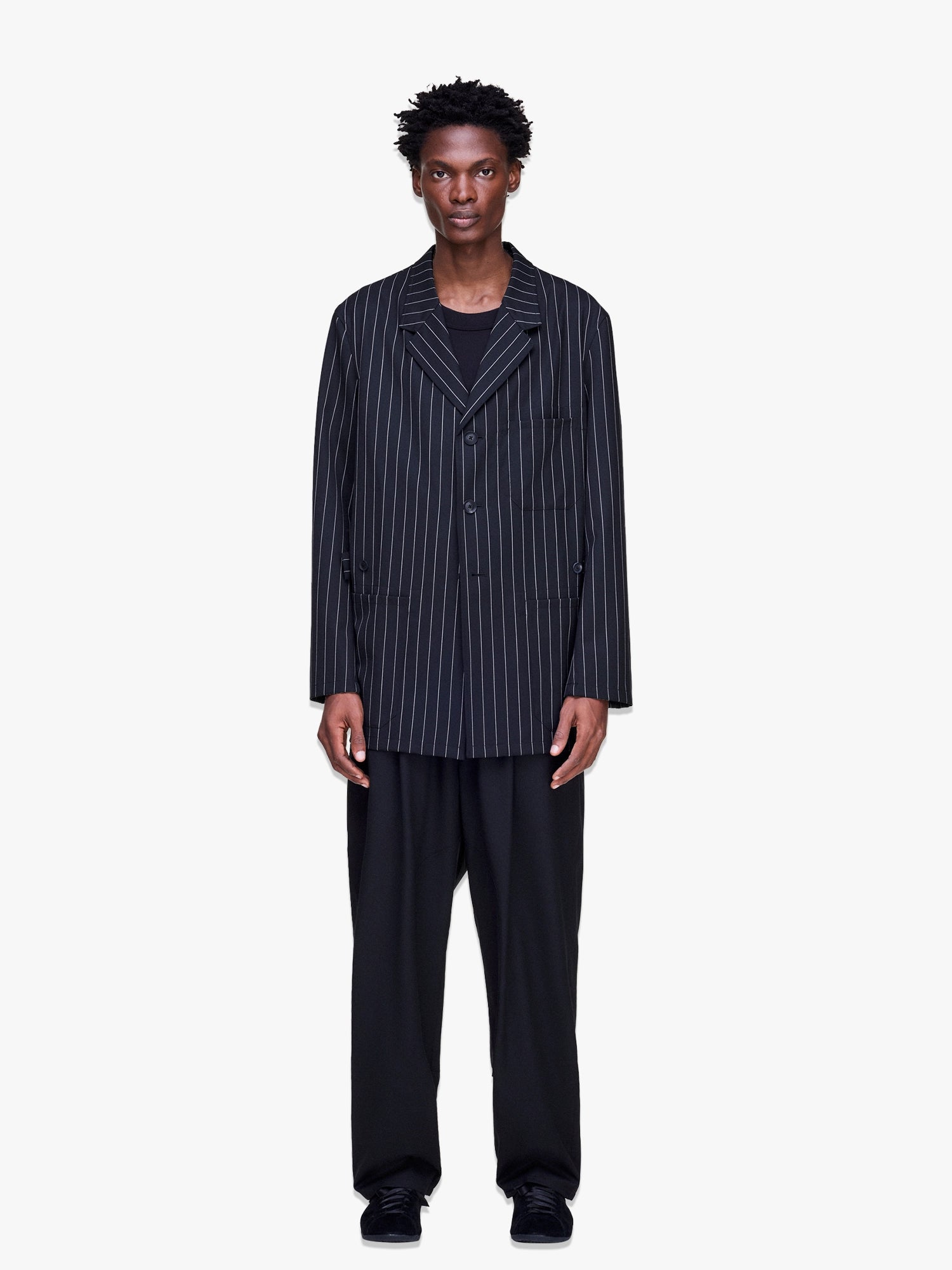 Refined Wool Track Pants - Black