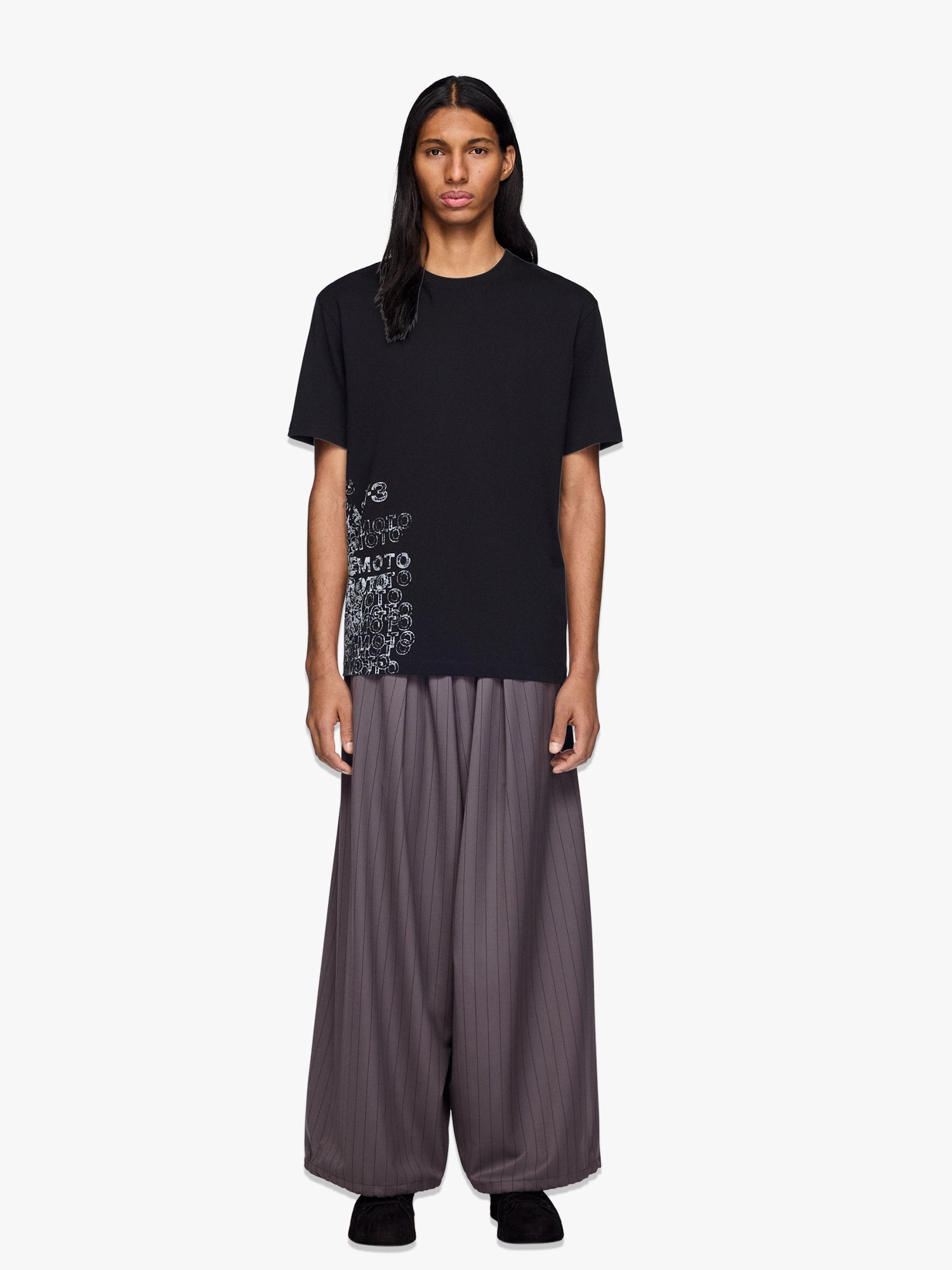 Refined Wool Wide Leg Pants - Grey