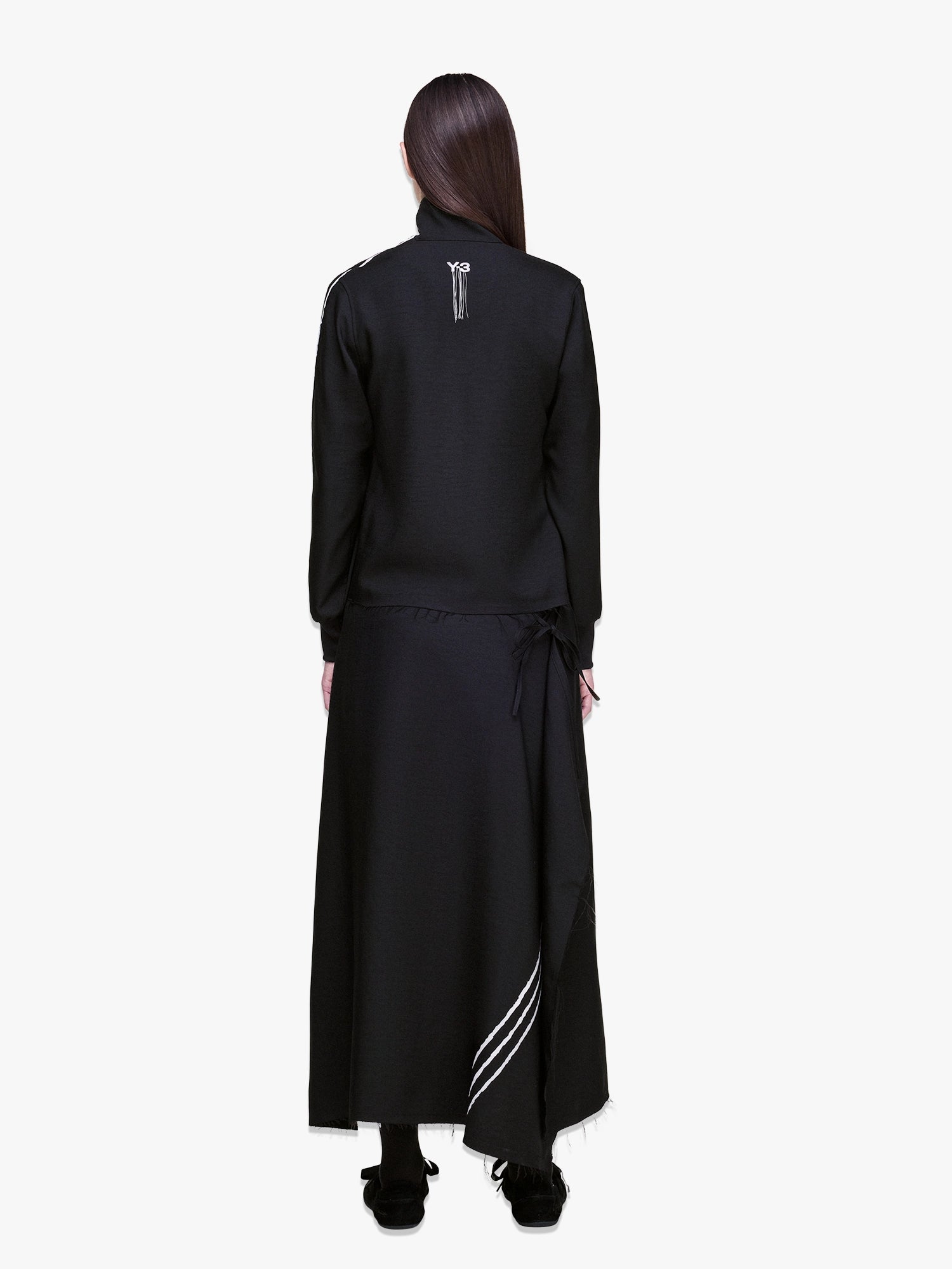 Sport Uniform Raw Cut 3 Stripes Skirt - Black