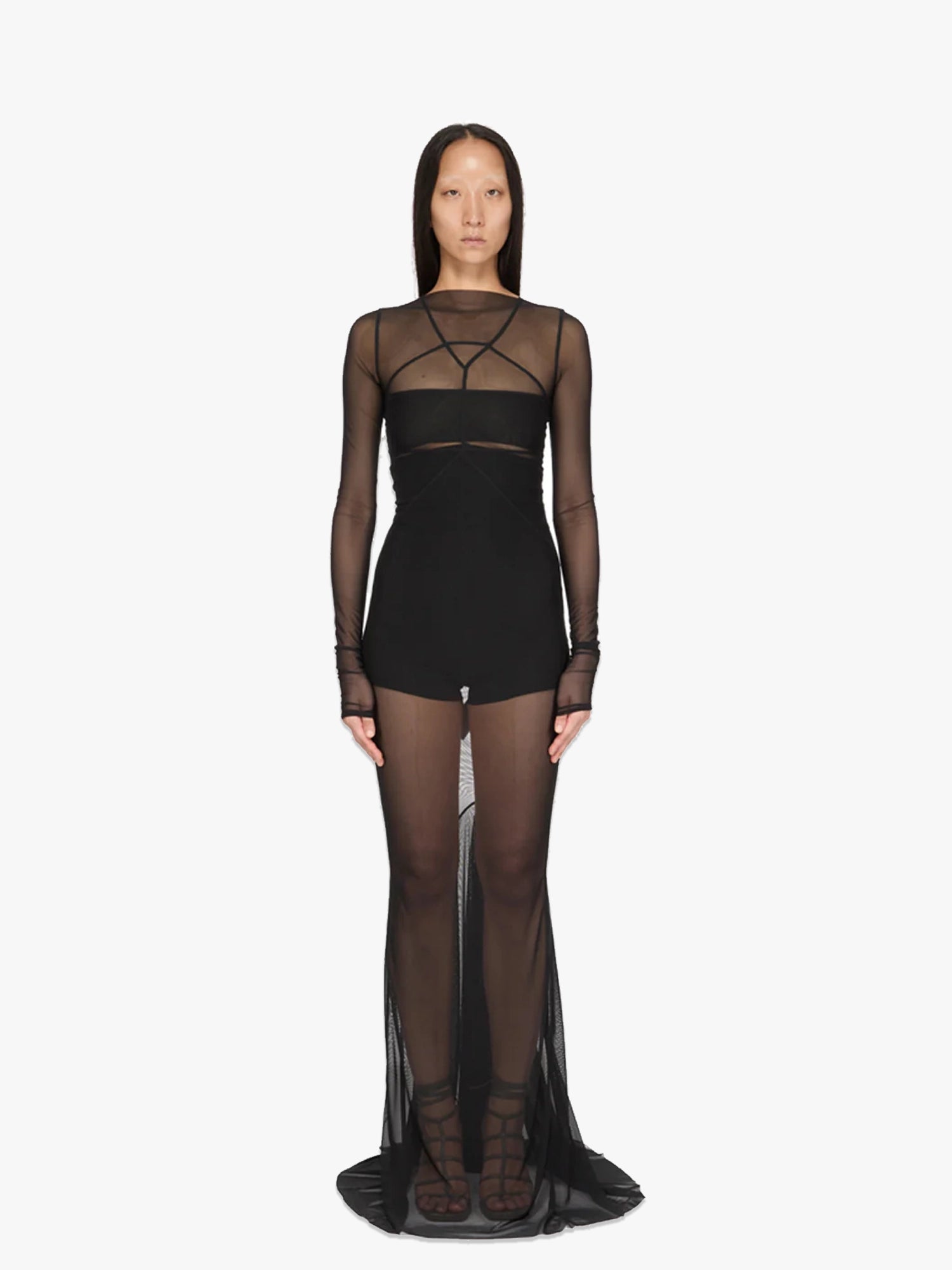 Temple Gown - Black Stretch Tulle