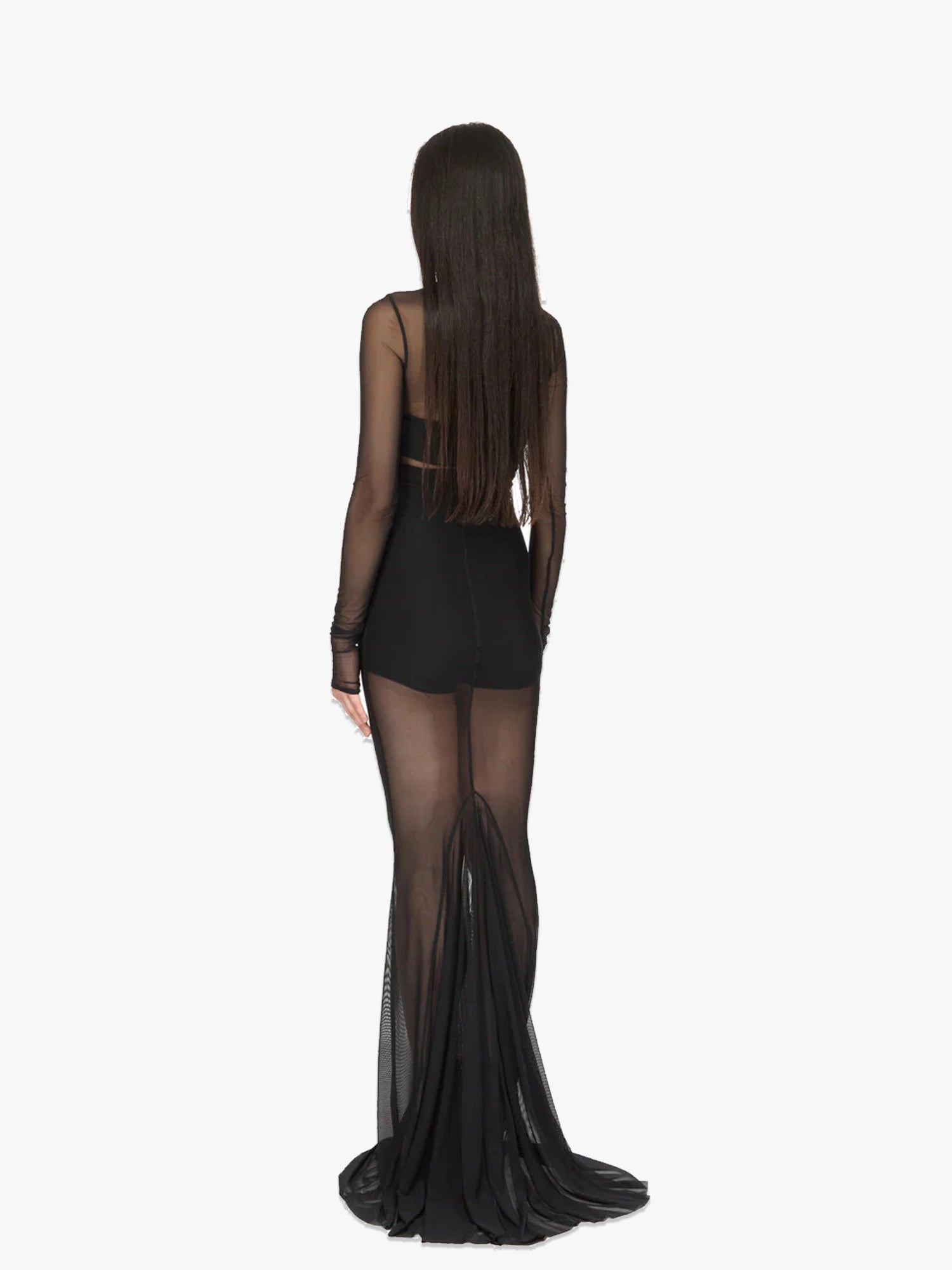 Temple Gown - Black Stretch Tulle