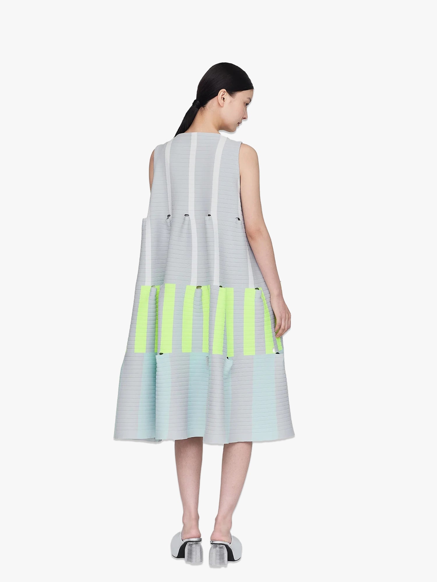 Terraced Mini Dress - Hazy Gray Multi