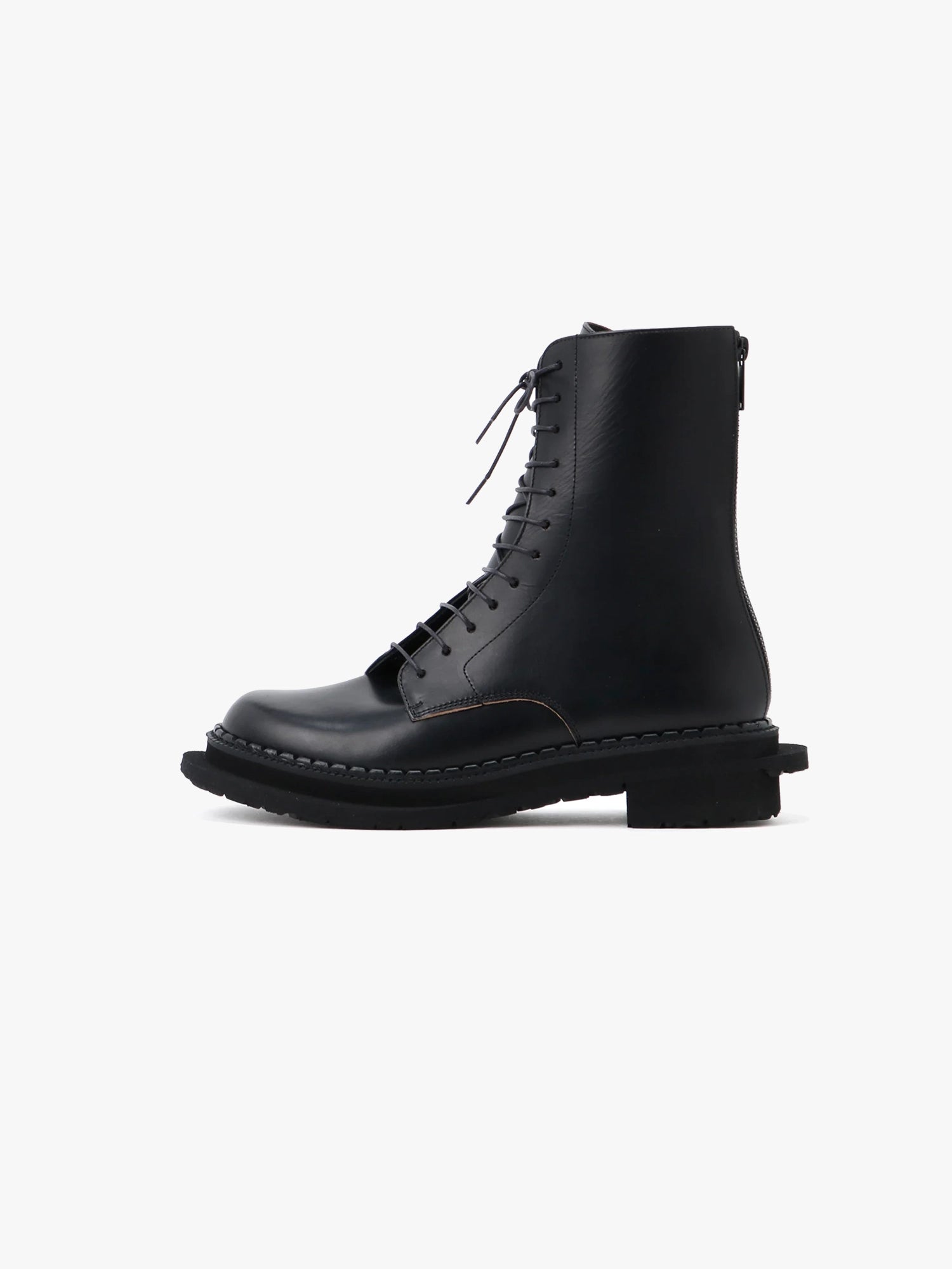 Twisted Leather Boots - Black