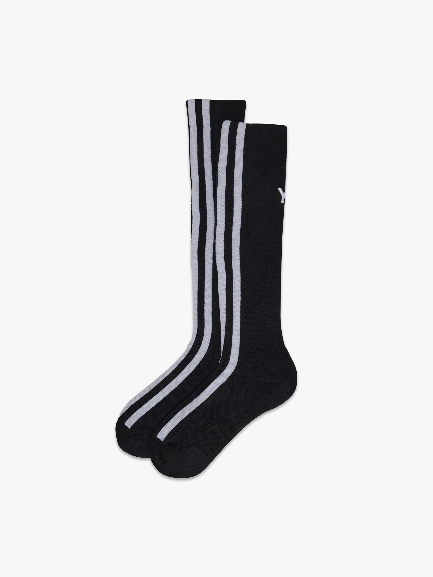 Unisex Knee Length Stripes Socks - Black