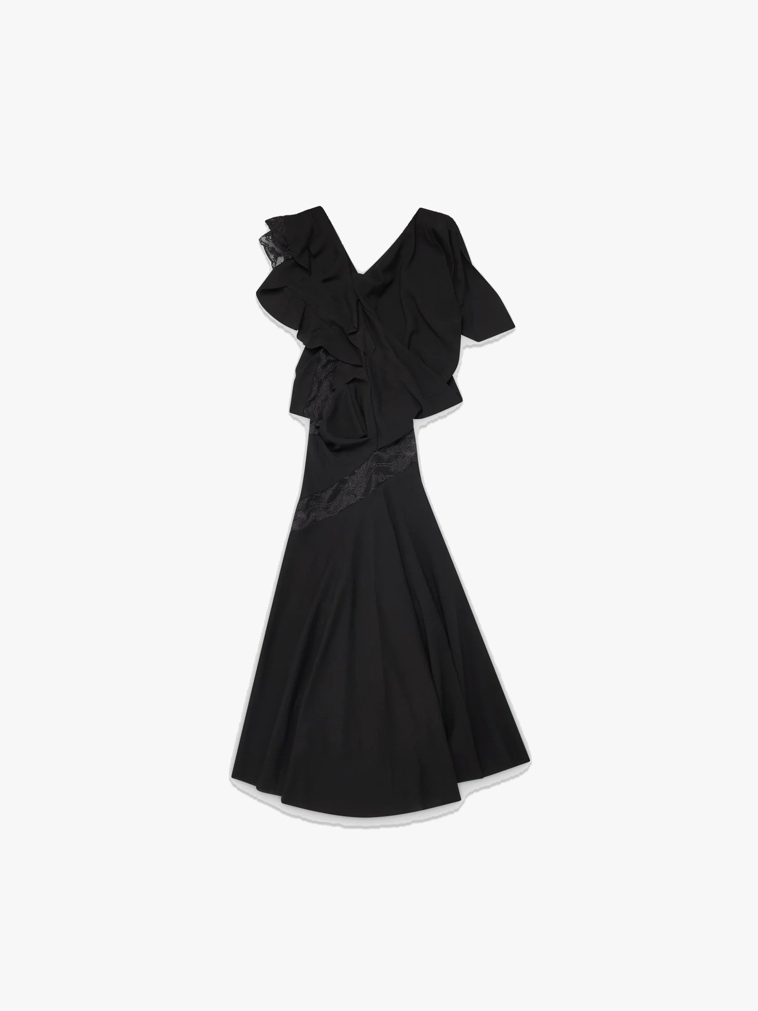 Women's Lace Trim Dress - Black