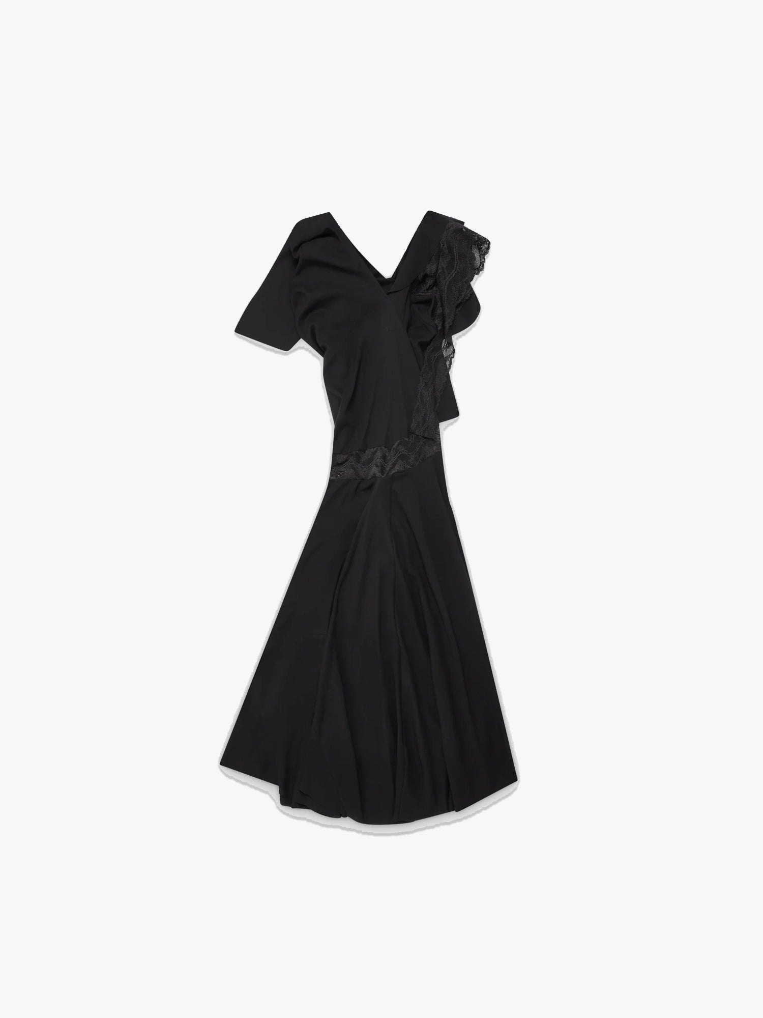 Women's Lace Trim Dress - Black