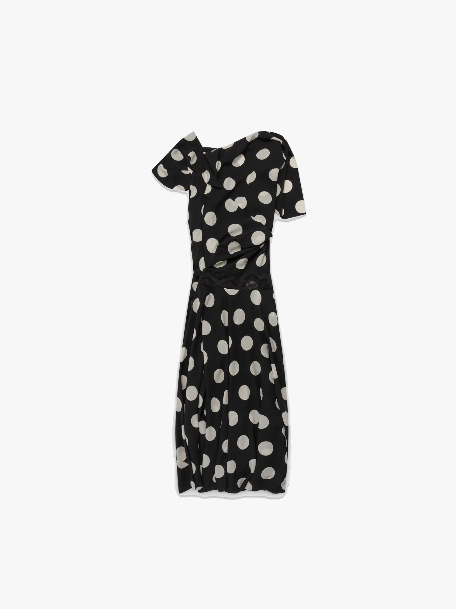 Women's Polka Dot Maxi Dress - Black