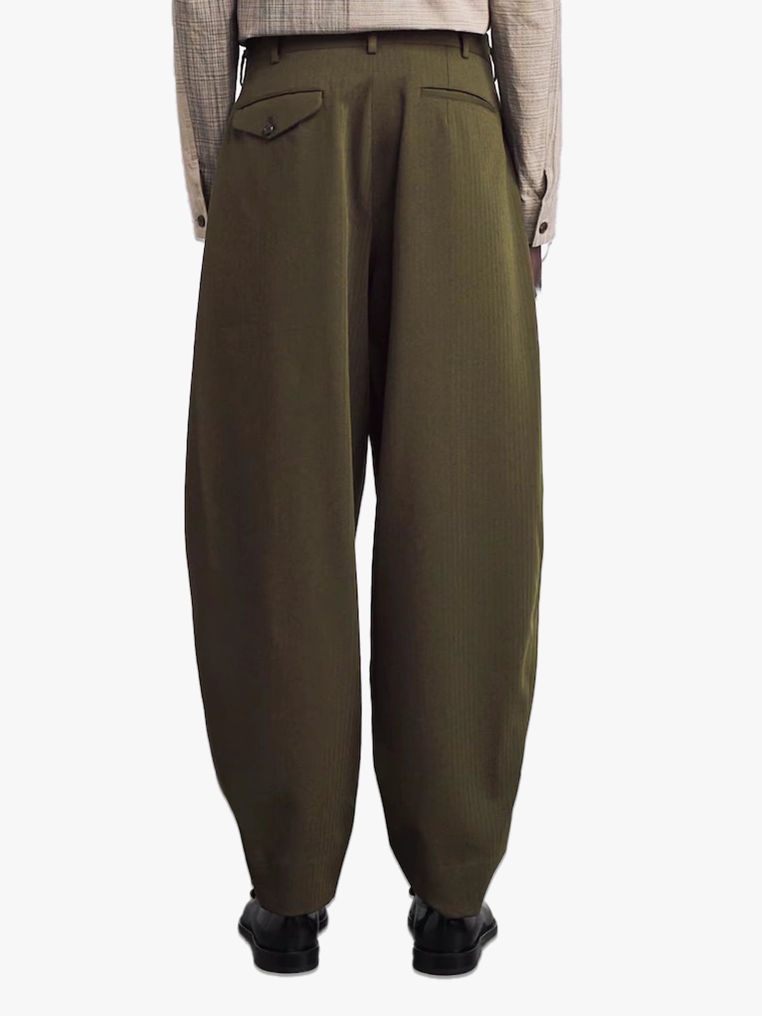 Wool Pleated Pants - Khaki
