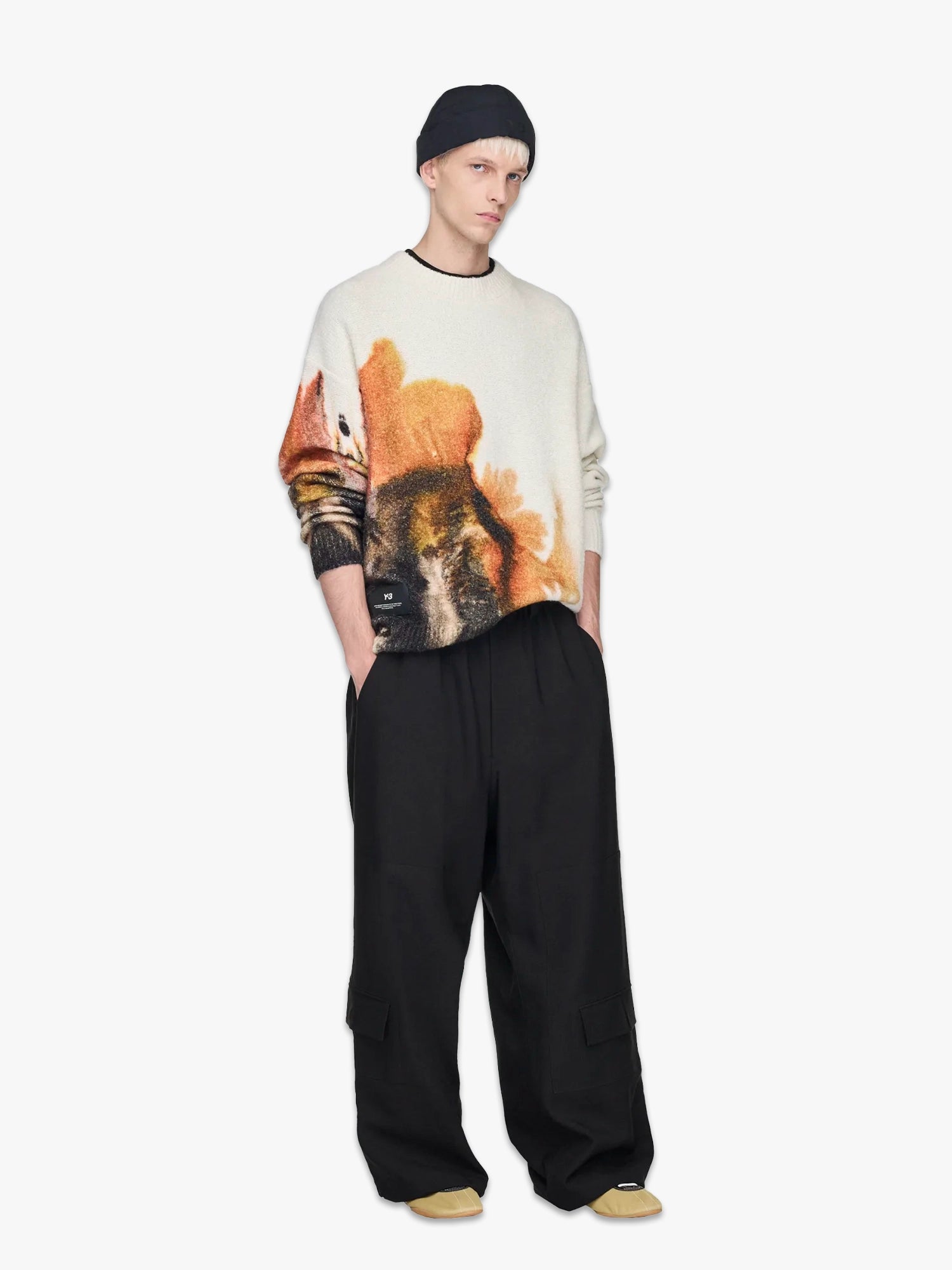 AOP Knit Crew - CWhite/Multico