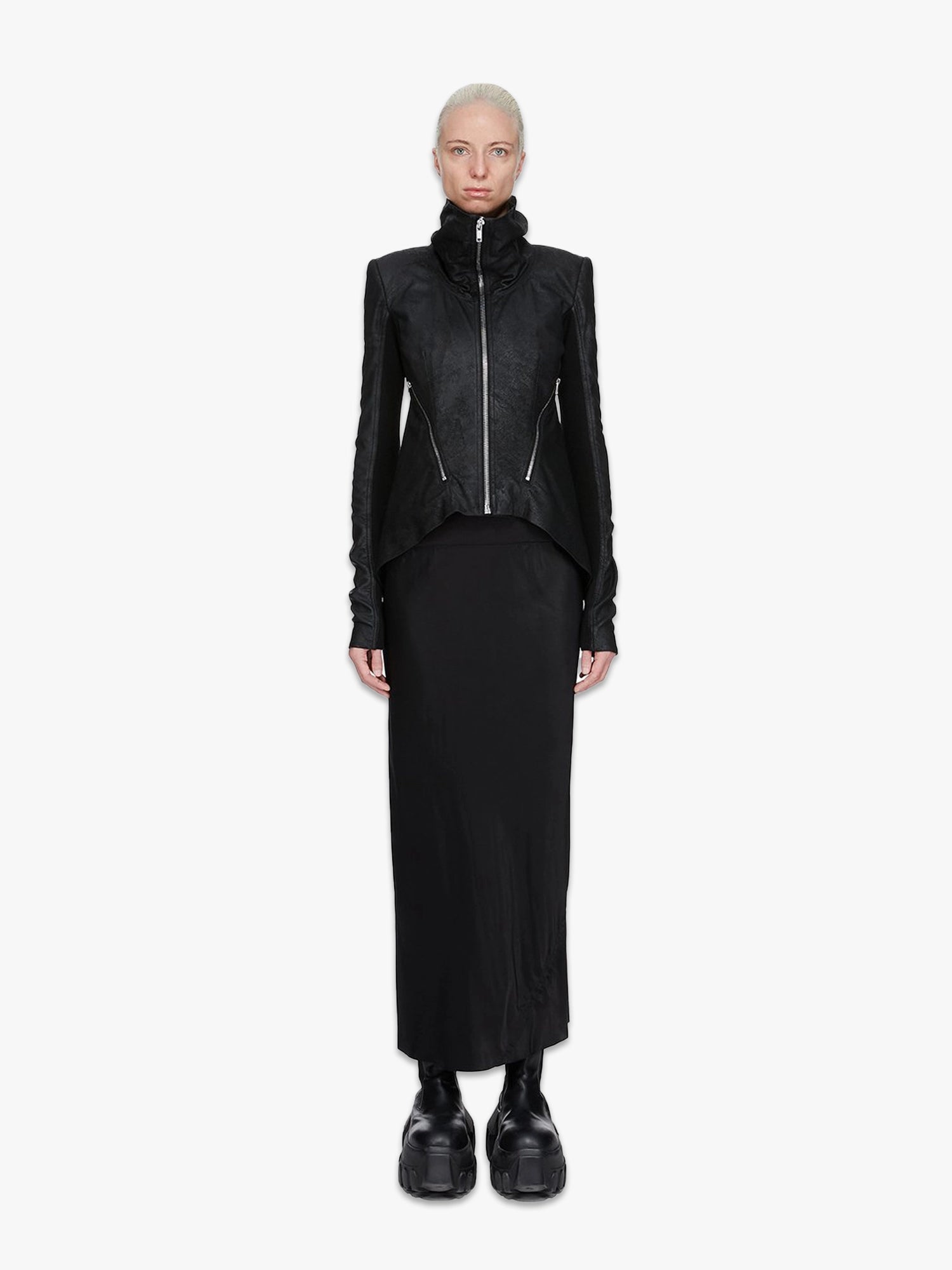 Zipped Naska Biker Jacket - Black