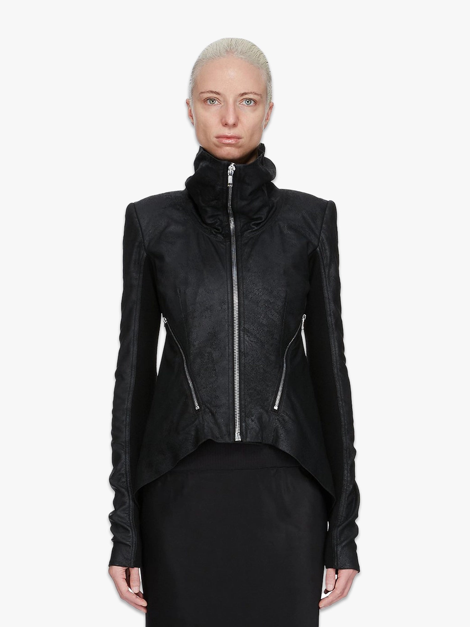 Zipped Naska Biker Jacket - Black